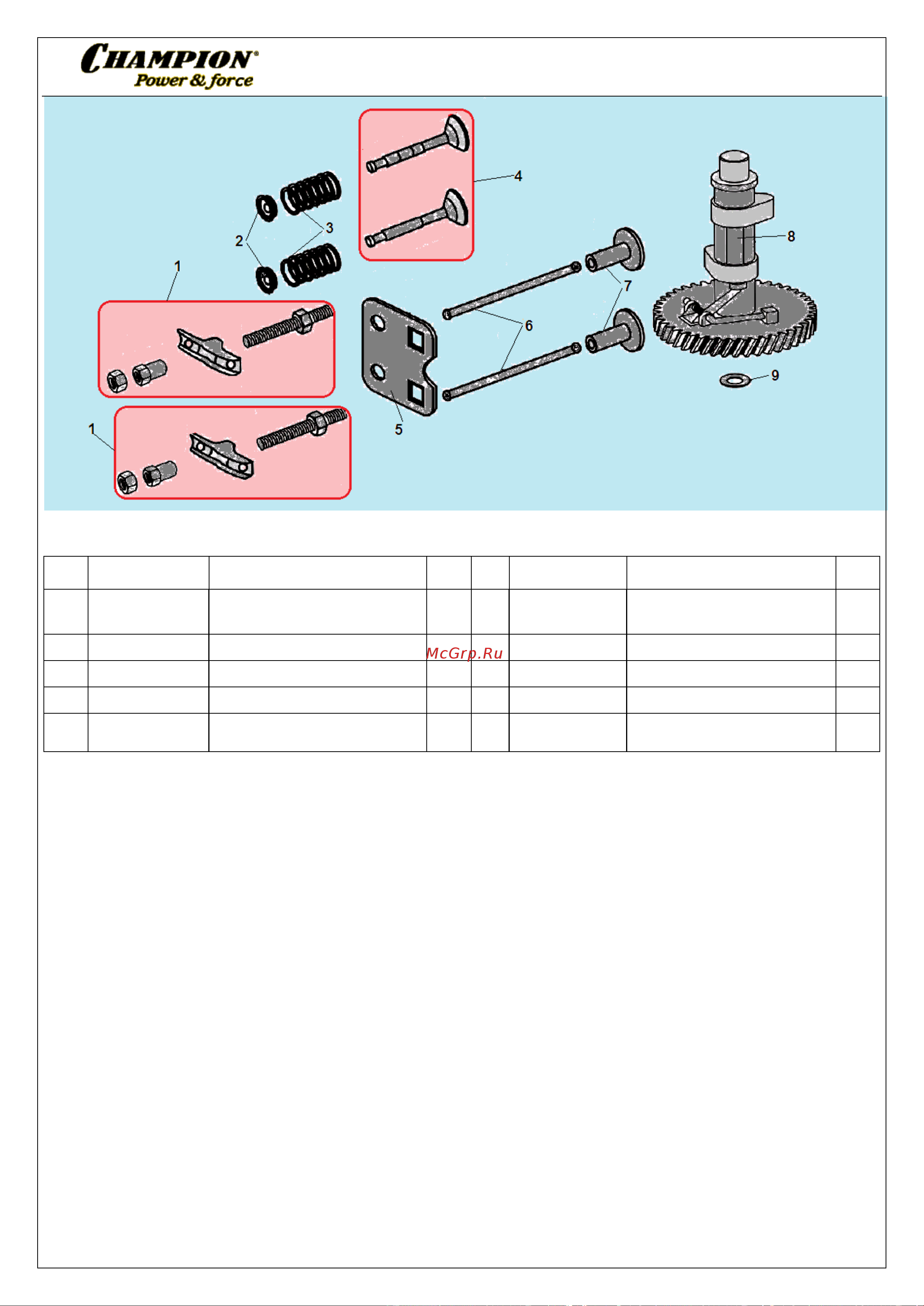 Champion BC5602 [12/24] Иллюстрированный каталог запасных часте