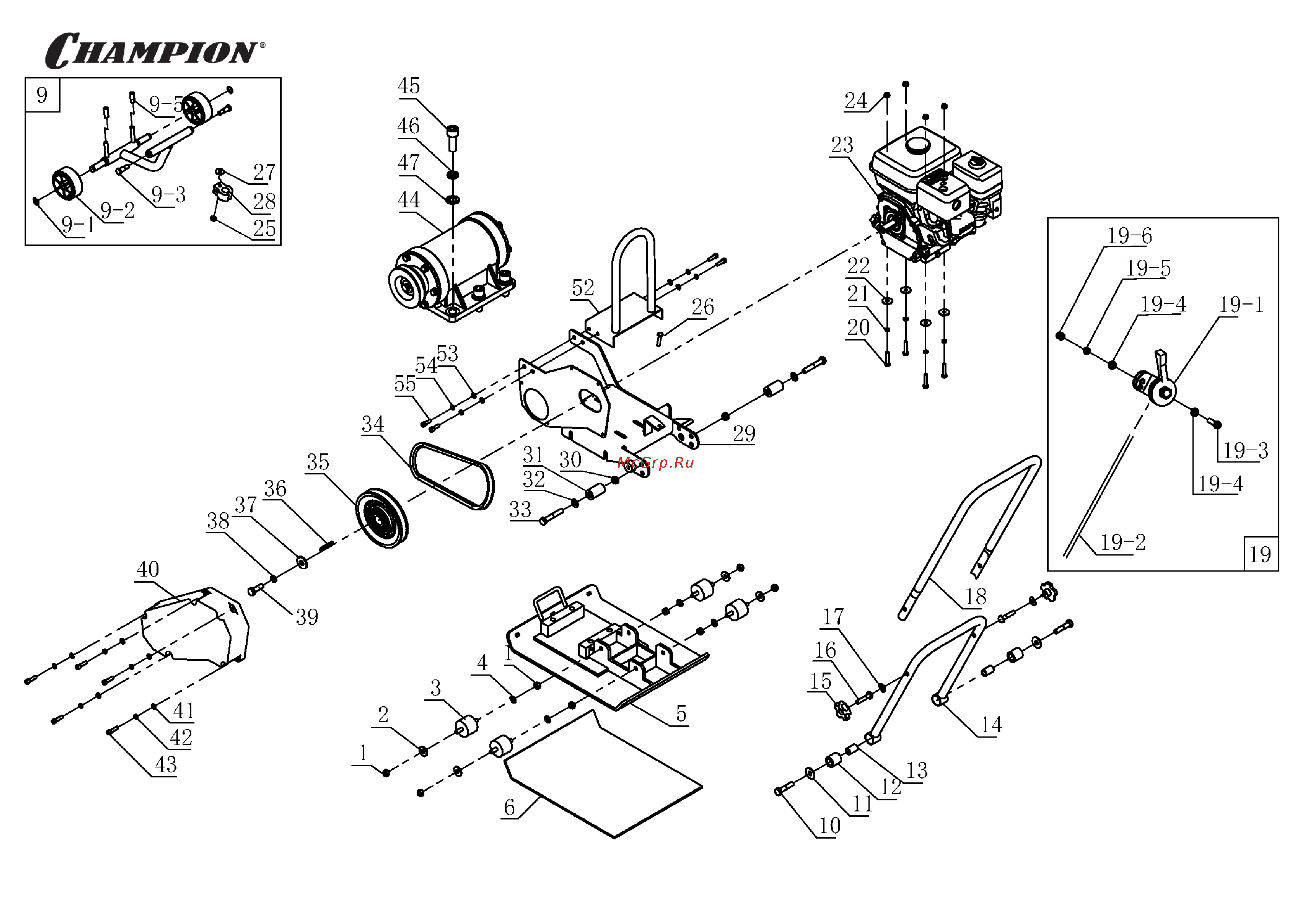Champion PC8742F Каталог запасных частей онлайн