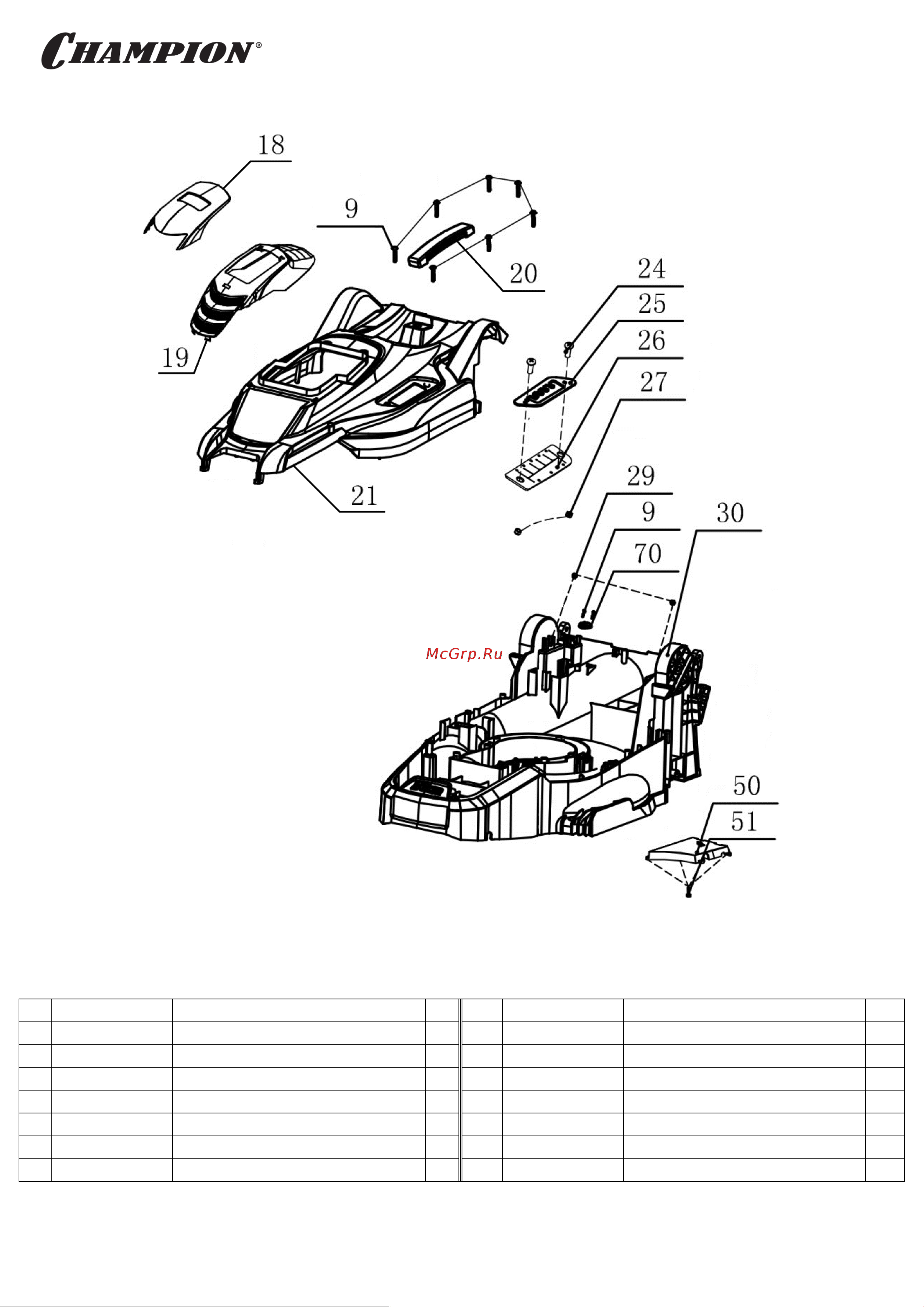 Champion EM3616 [2/5] Иллюстрированный каталог запасных частей 24 9 021