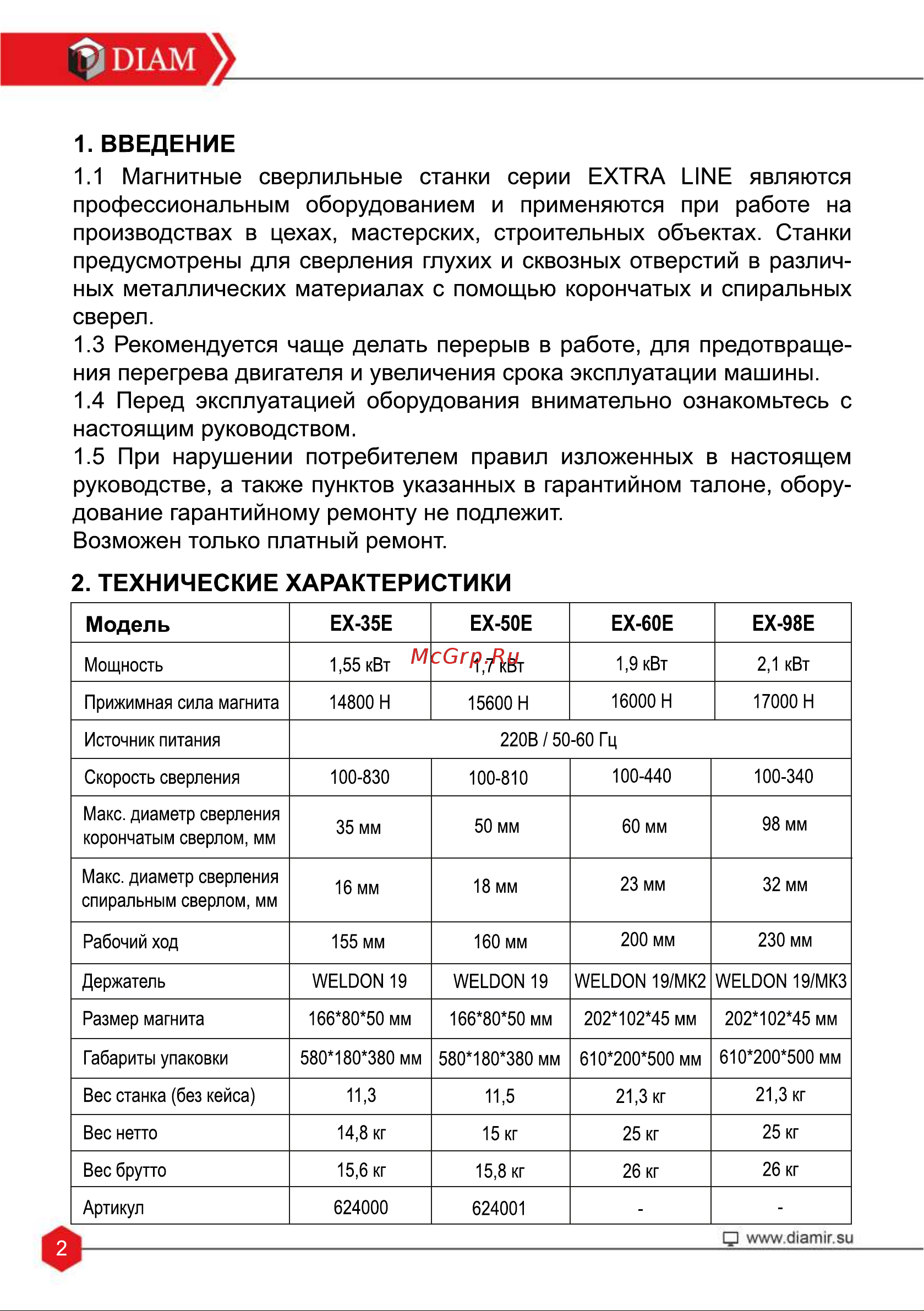 Diam EX-50E Инструкция по эксплуатации онлайн [4/24] 689441