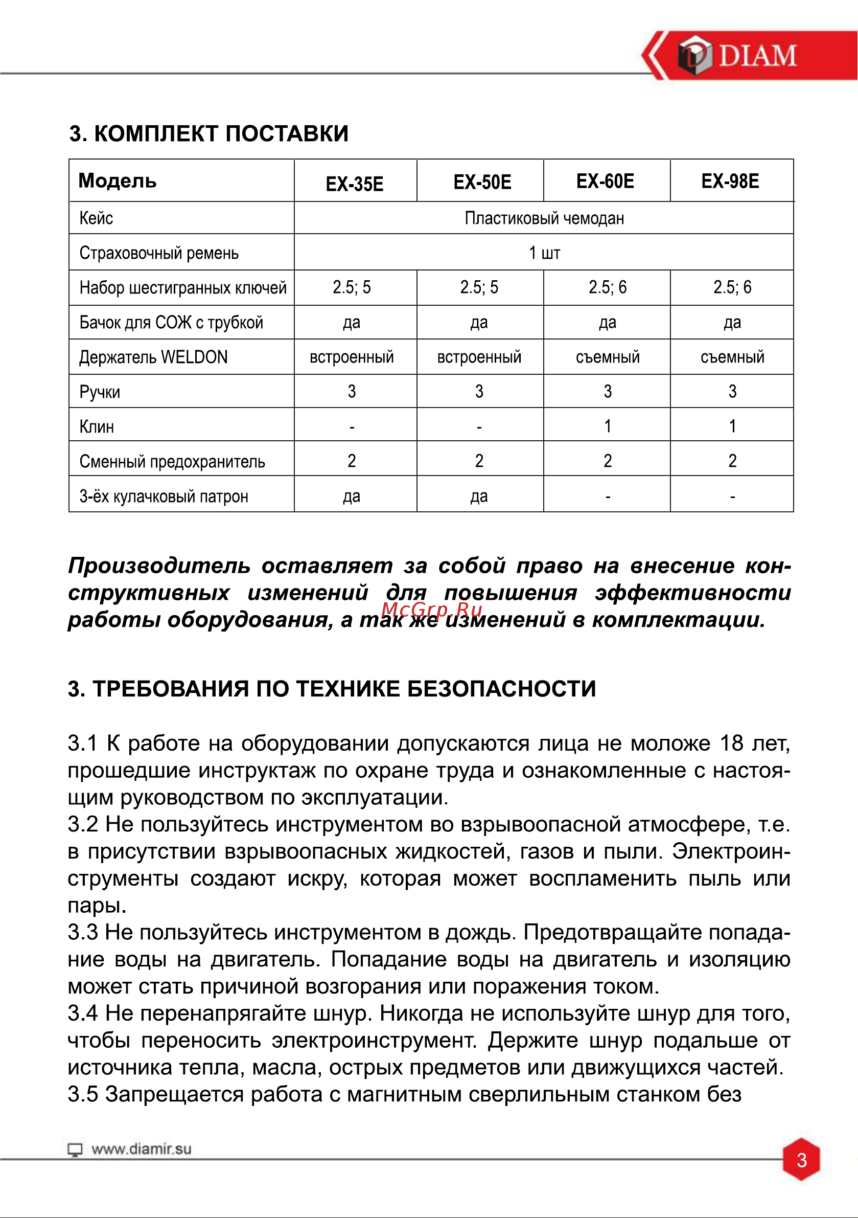 Diam EX-50E Инструкция по эксплуатации онлайн [5/24] 689441