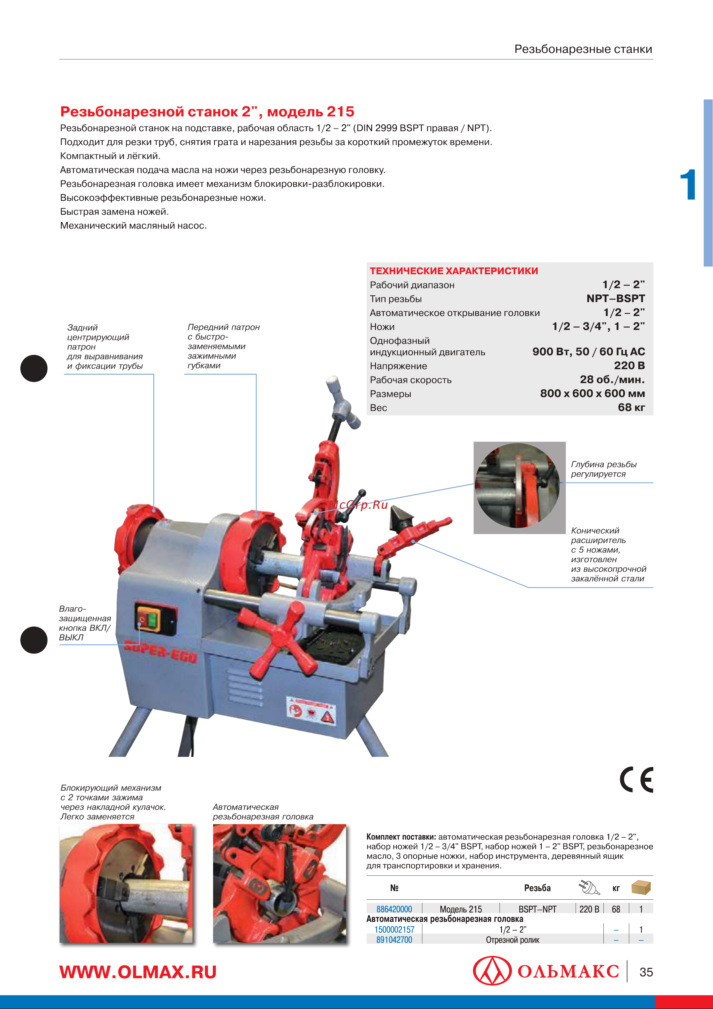 Super-Ego 215 ЭКО BSPT R 886420000 Ножи для резьбонарезных станков онлайн