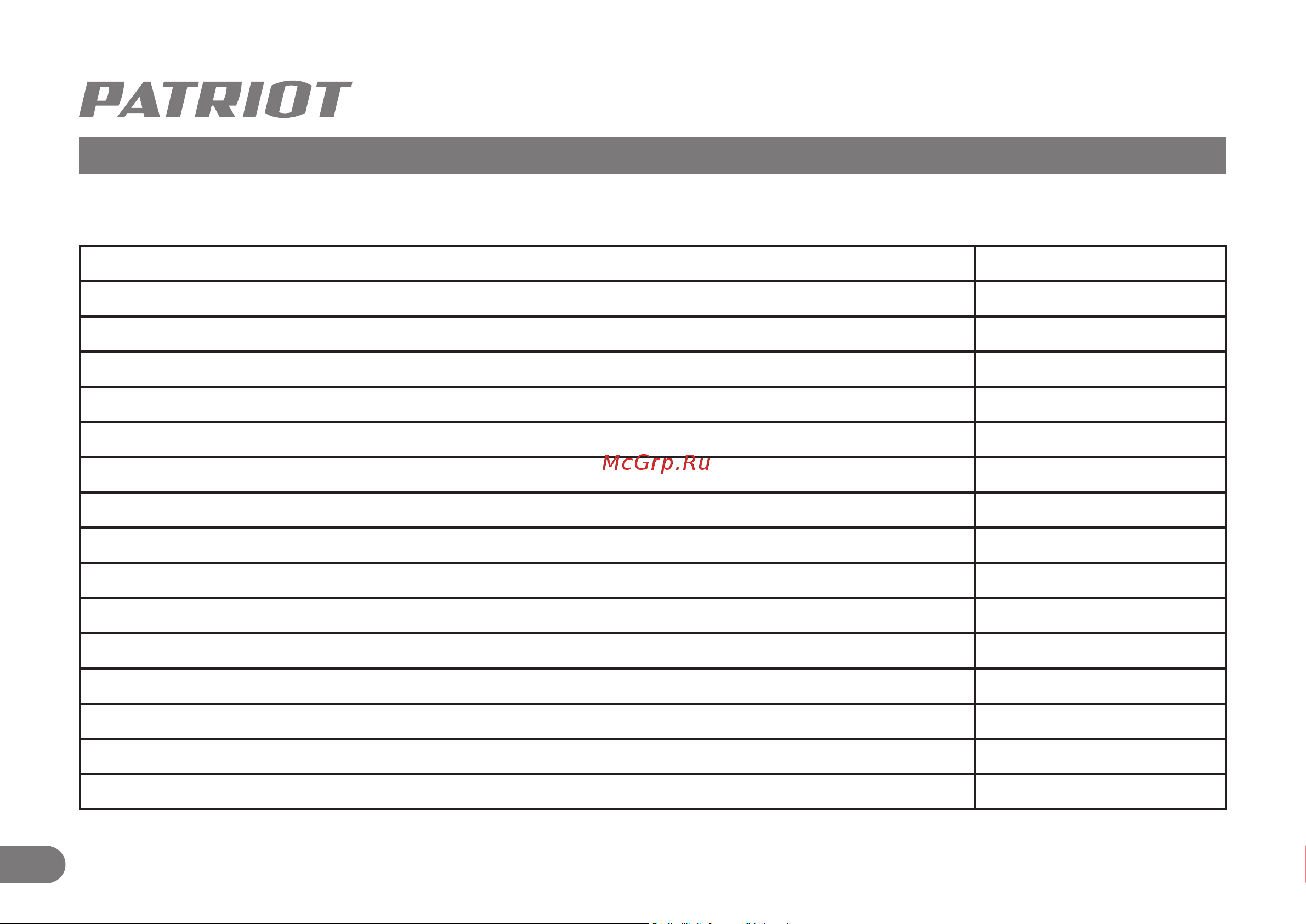 Patriot BR 360 1/2 UES [5/11] Технические характеристики