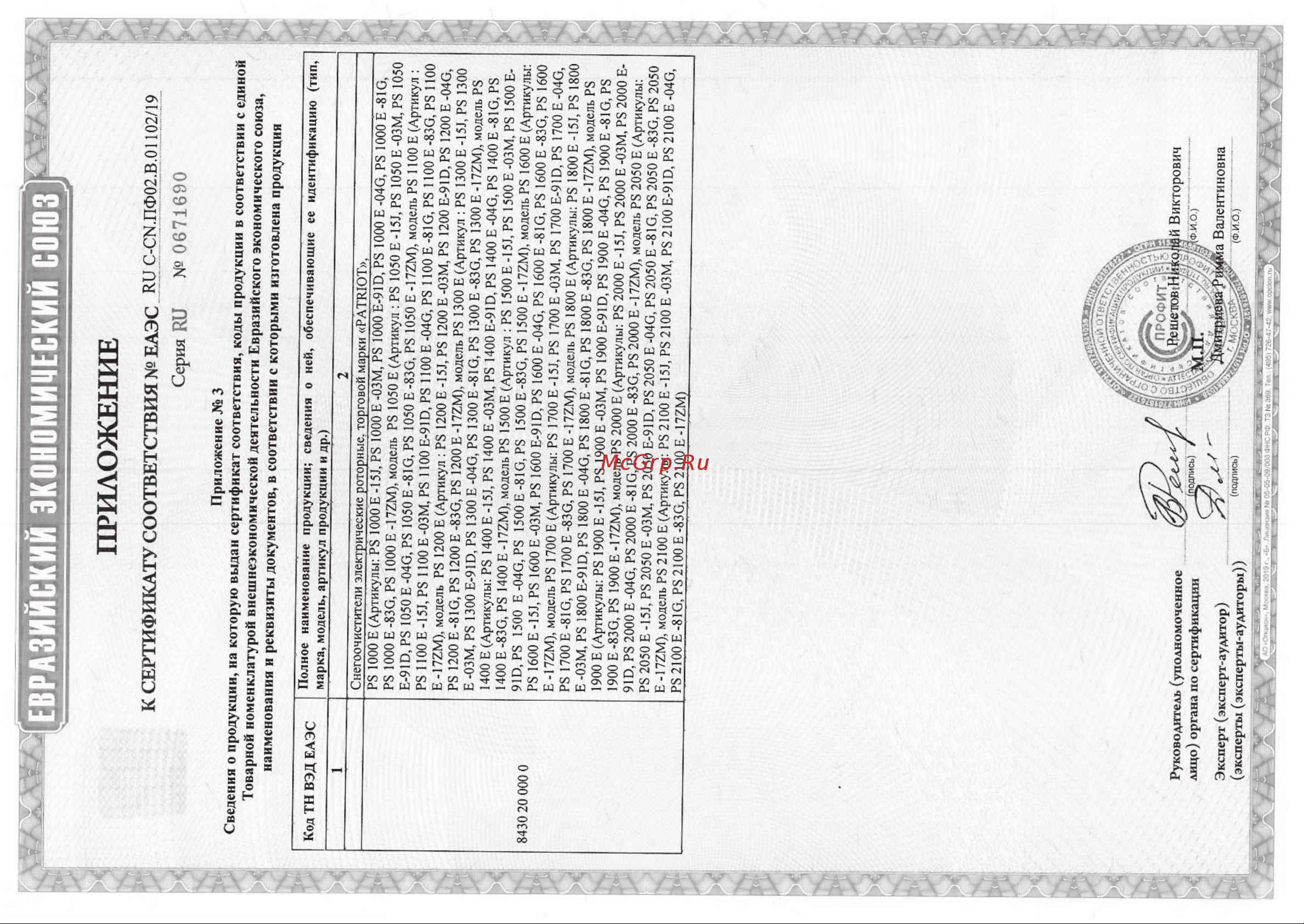 Patriot PS 1500 E 426302216 Инструкция онлайн [20/21] 839873