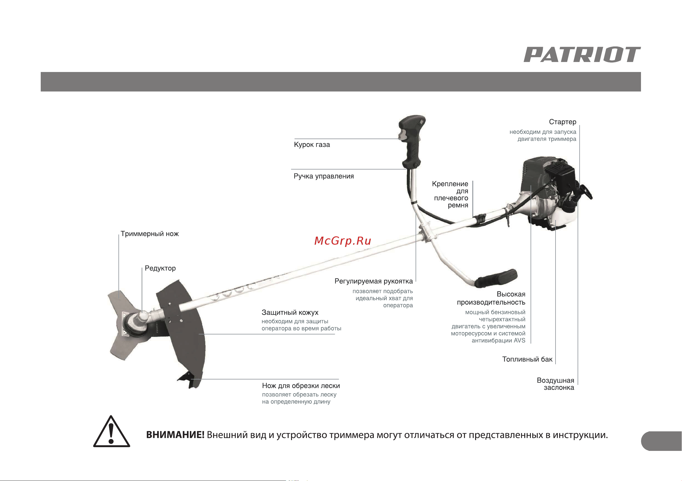Patriot PT 415 T [6/23] Устройства бензинового триммера
