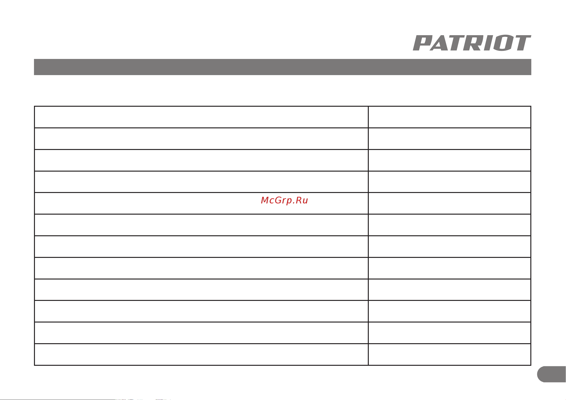 Patriot PT 1032 E [6/13] Технические характеристики