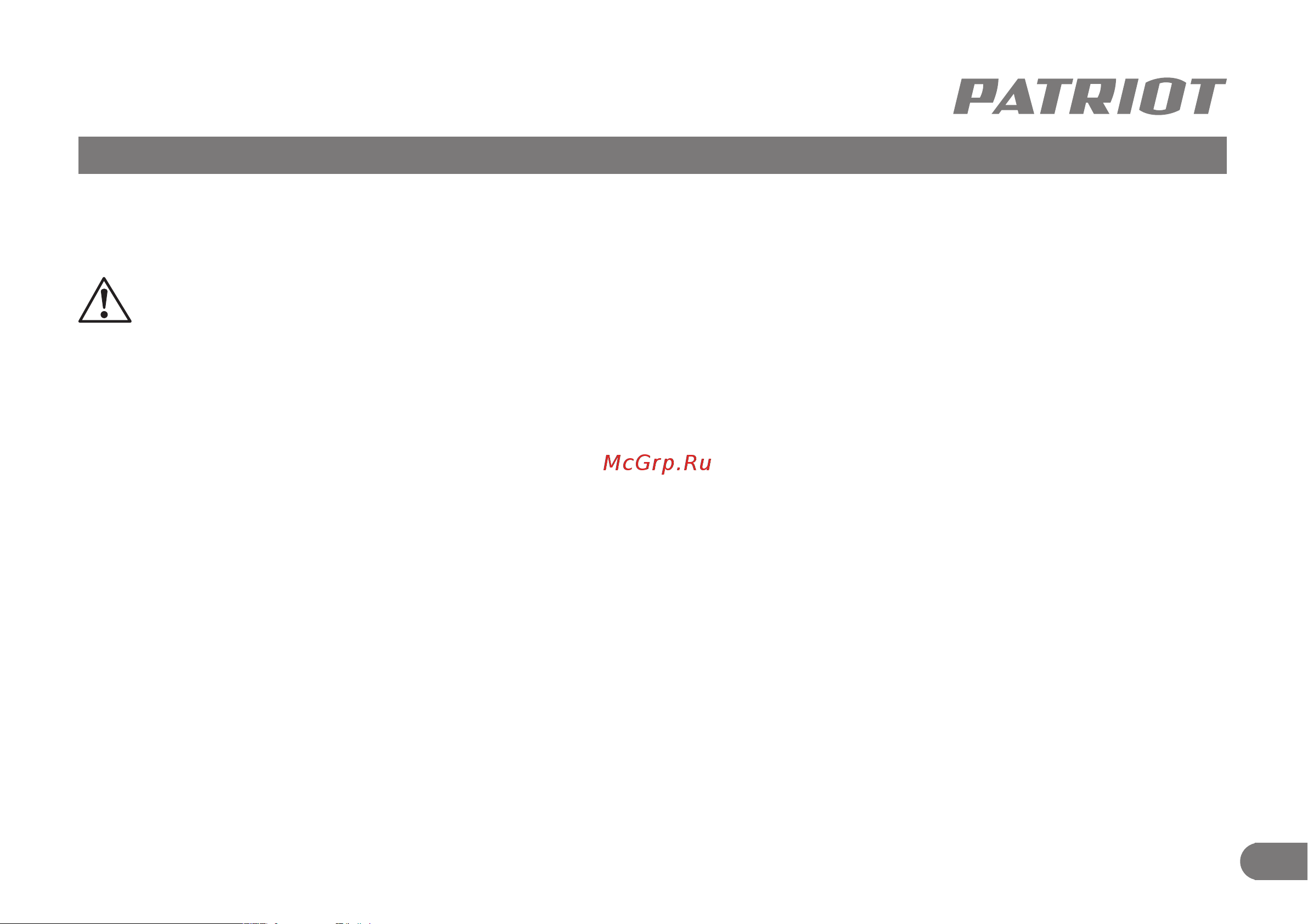 Patriot PT-800 [4/15] Меры предосторожности