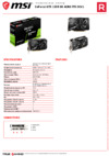 MSI GeForce GTX 1650 D6 AERO ITX OCV1 Спецификация