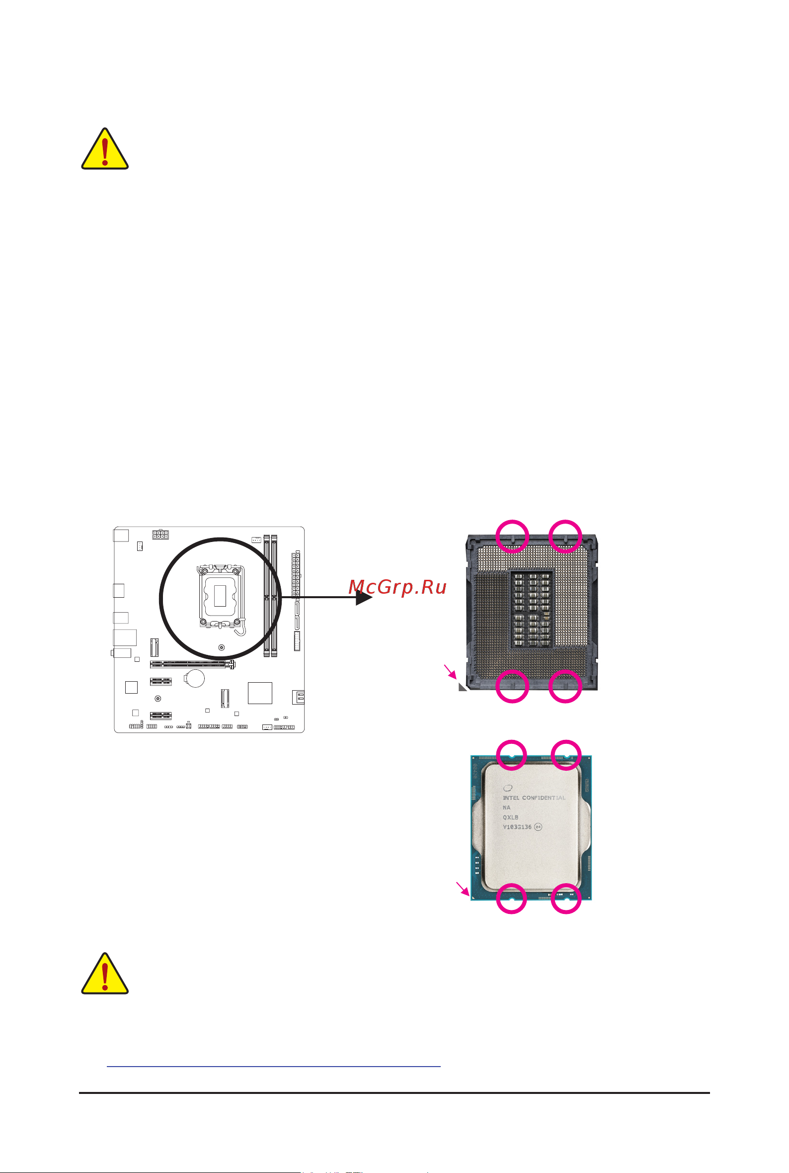 Gigabyte B760M POWER [11/35] A note the cpu orientation