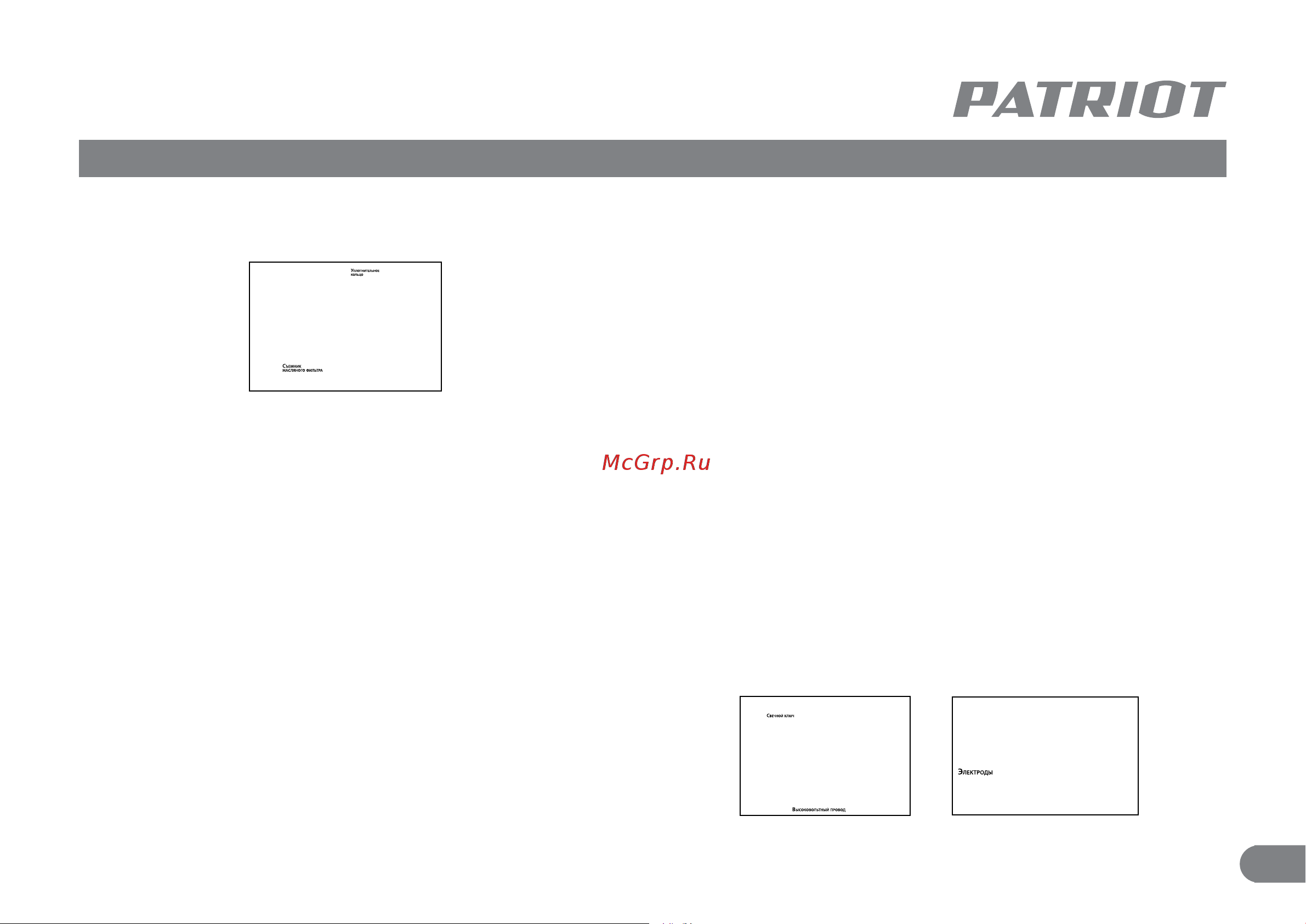 Patriot GRA 9500 AWS [25/30] Перед каждым запуском двигателя удалите грязь и маслянистые отложения со следующих частей двигателя