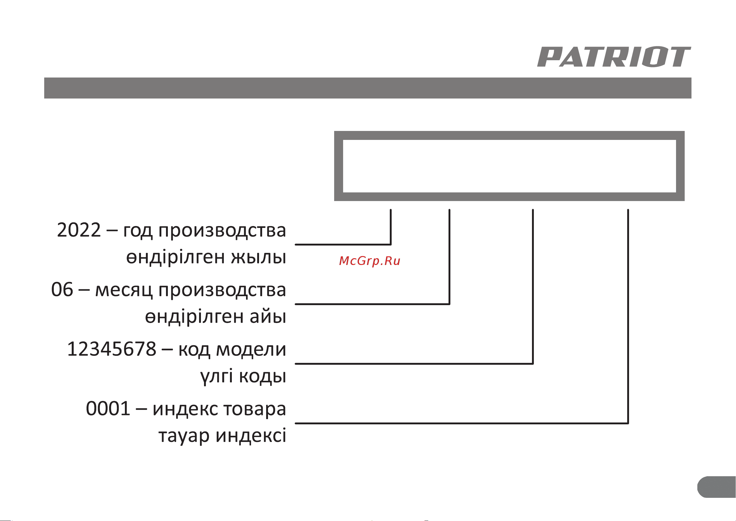 Patriot BCI-8D 1165 [16/0] 06 12345678 0001