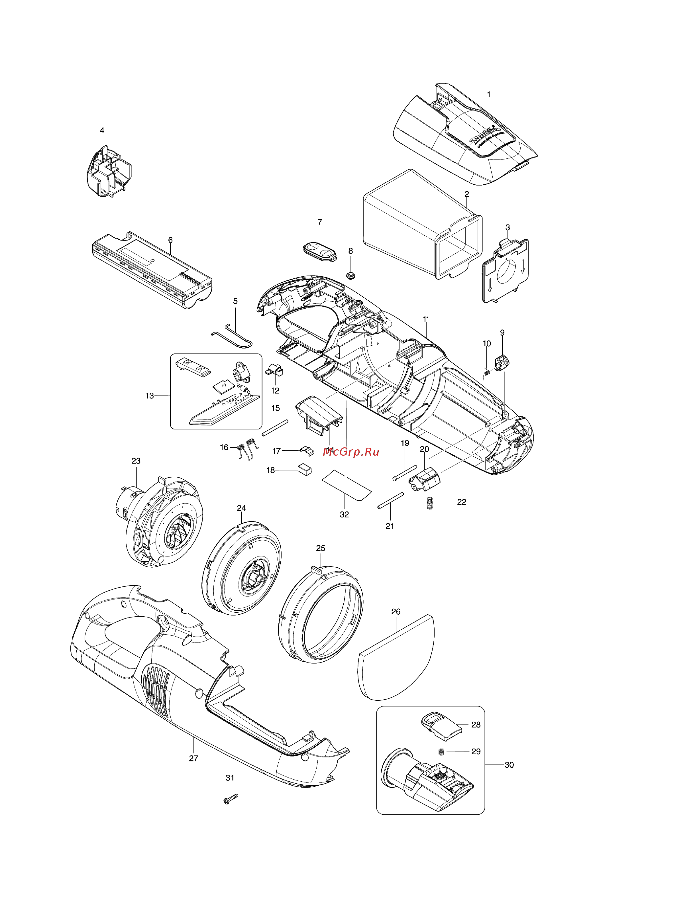 Makita CL114FDWI Деталировка онлайн