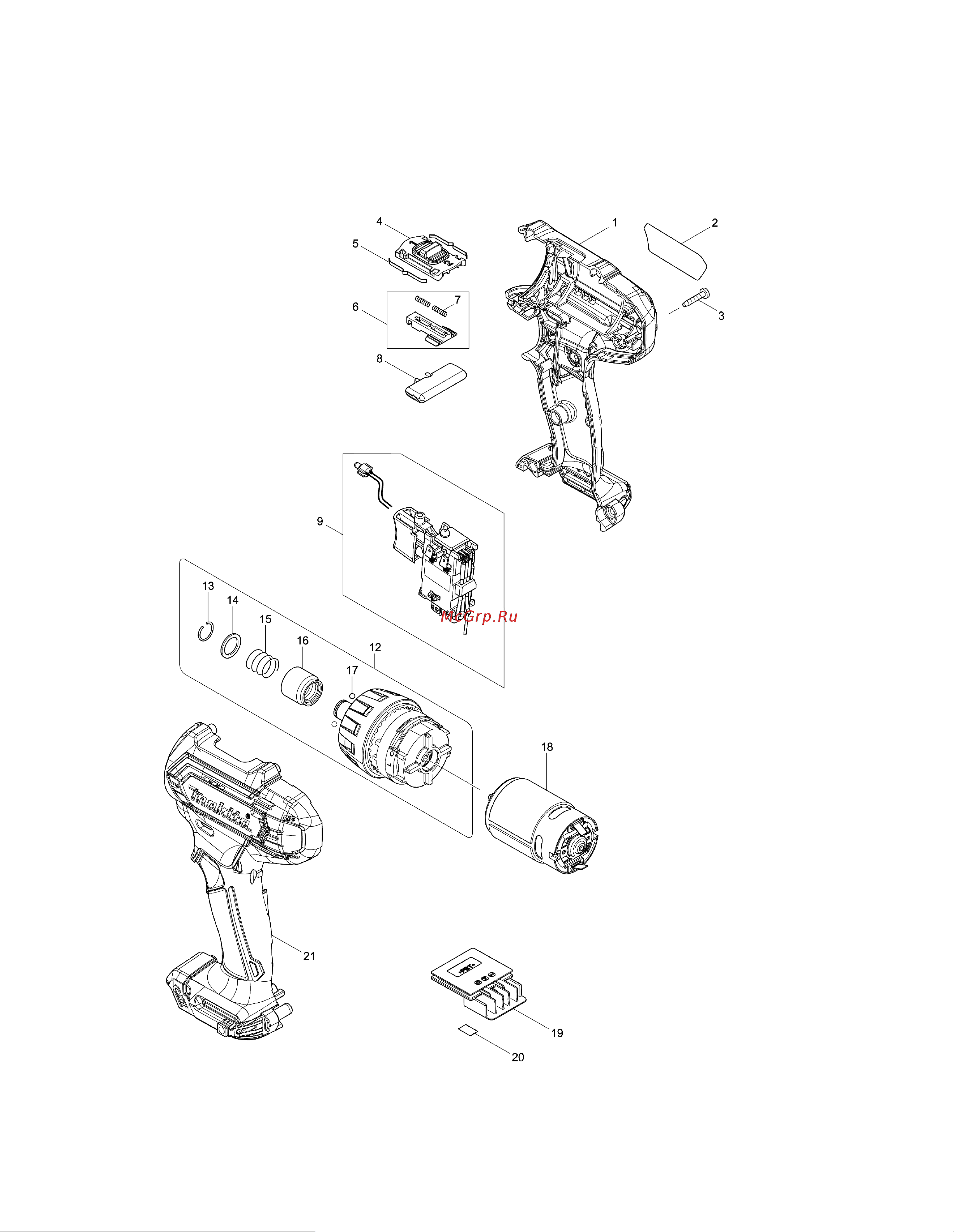 Makita CXT DF033DWAE Деталировка онлайн