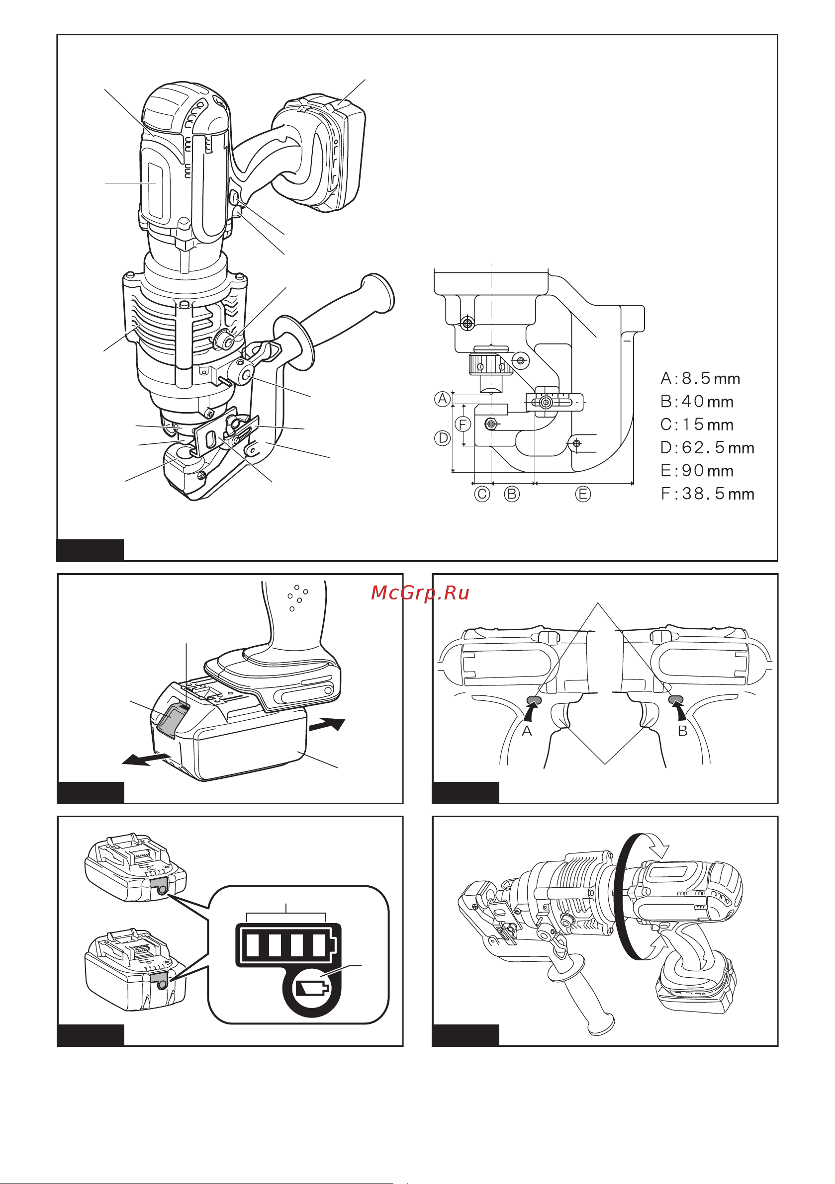 Makita 18V LXT, диаметр от 6 до 20 мм DPP200ZK Инструкция онлайн [2/116] 862371