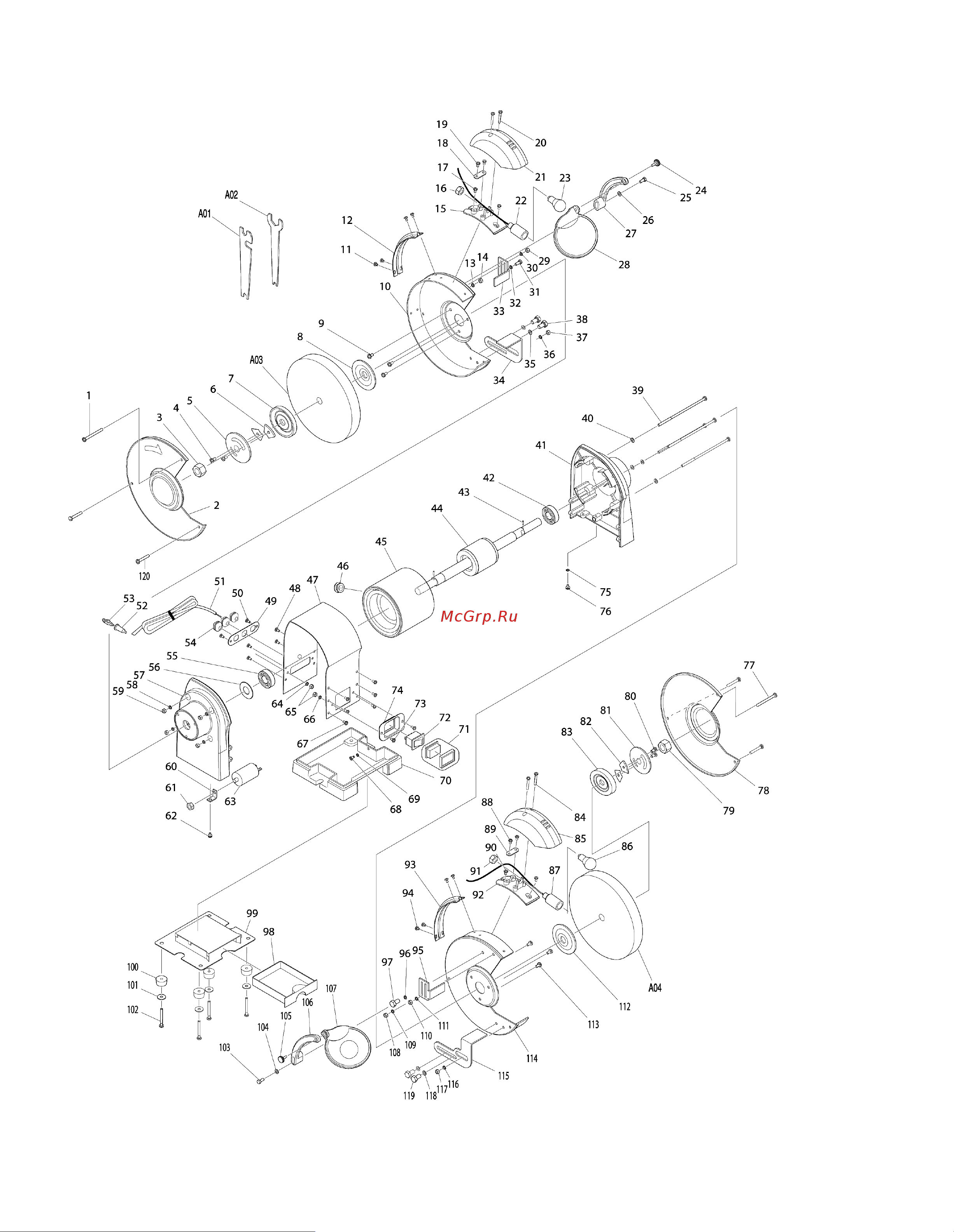 Makita GB801 Деталировка онлайн