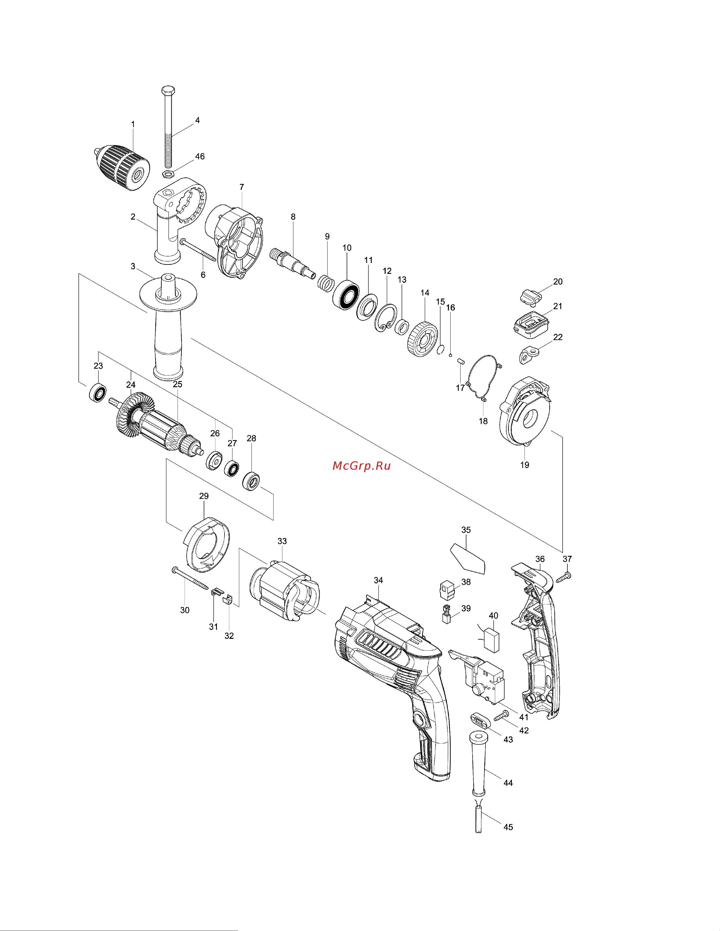 Makita M8101 Деталировка онлайн