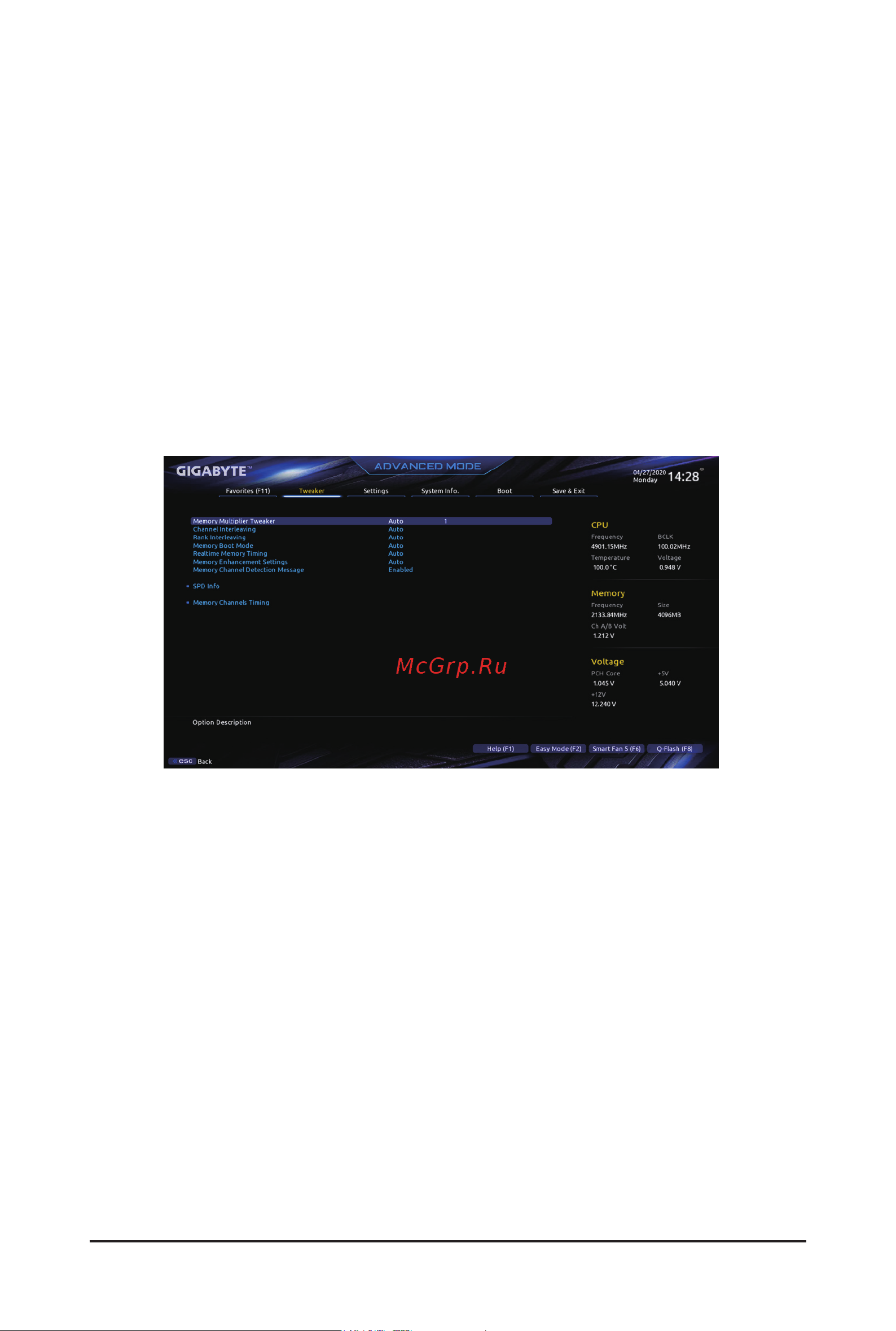 Gigabyte W480 VISION D [46/120] Channel interleaving