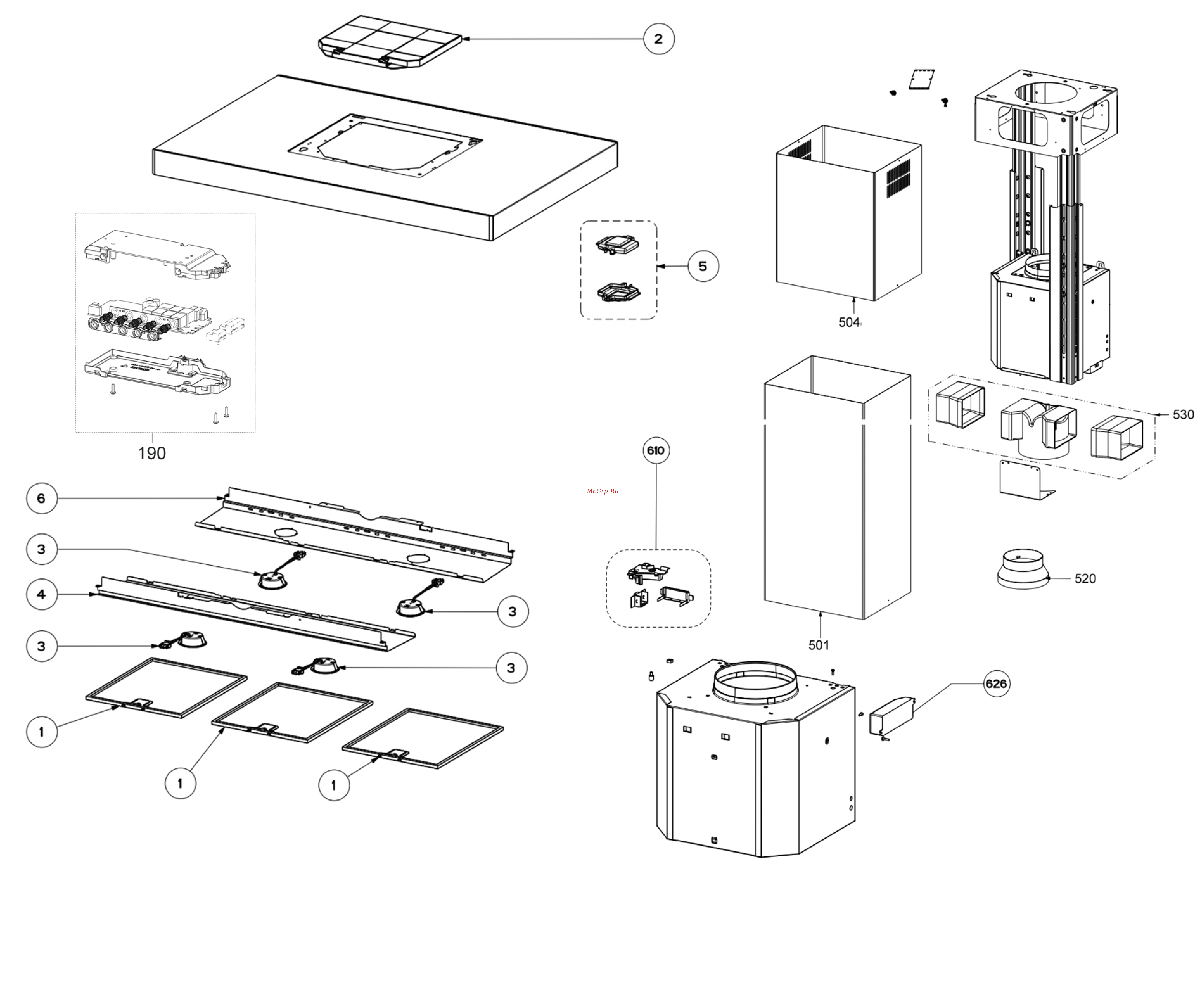 Franke FCR 925 I BK XS LED0/2 Деталировка онлайн