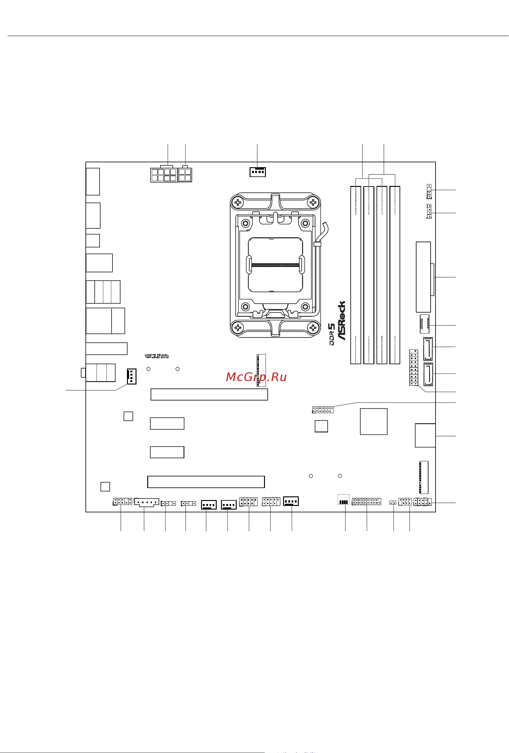 ASRock B650M PG Riptide WiFi [10/66] Motherboard layout