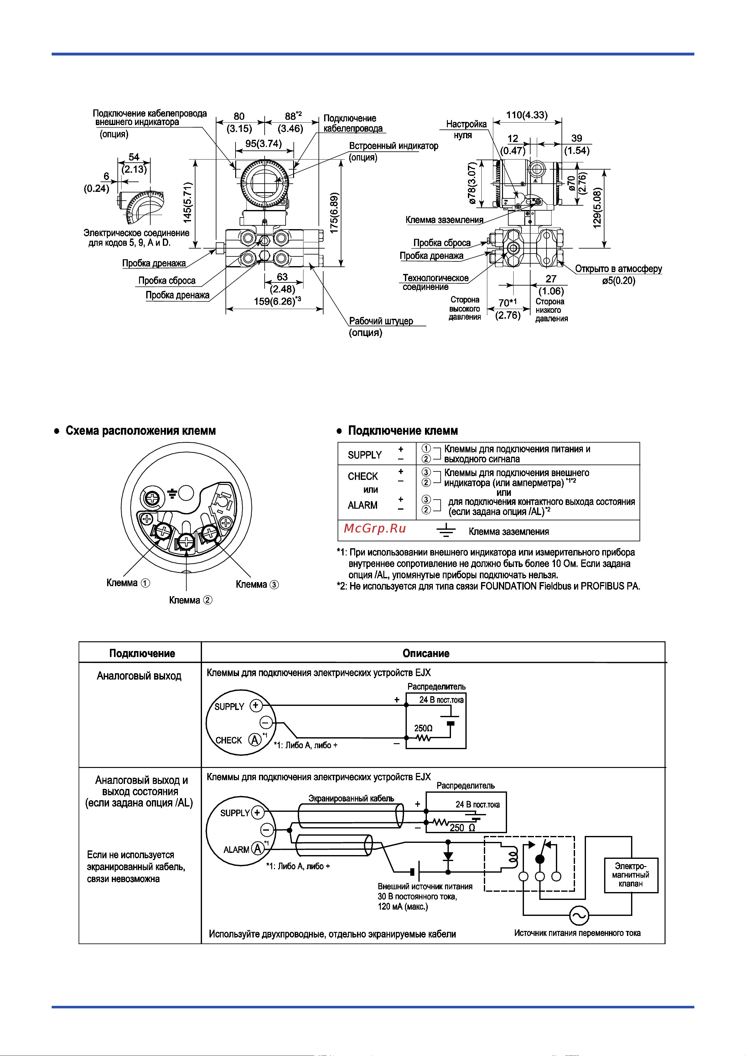 Yokogawa EJX440A [11/12] Универсальный фланец код монтажа u