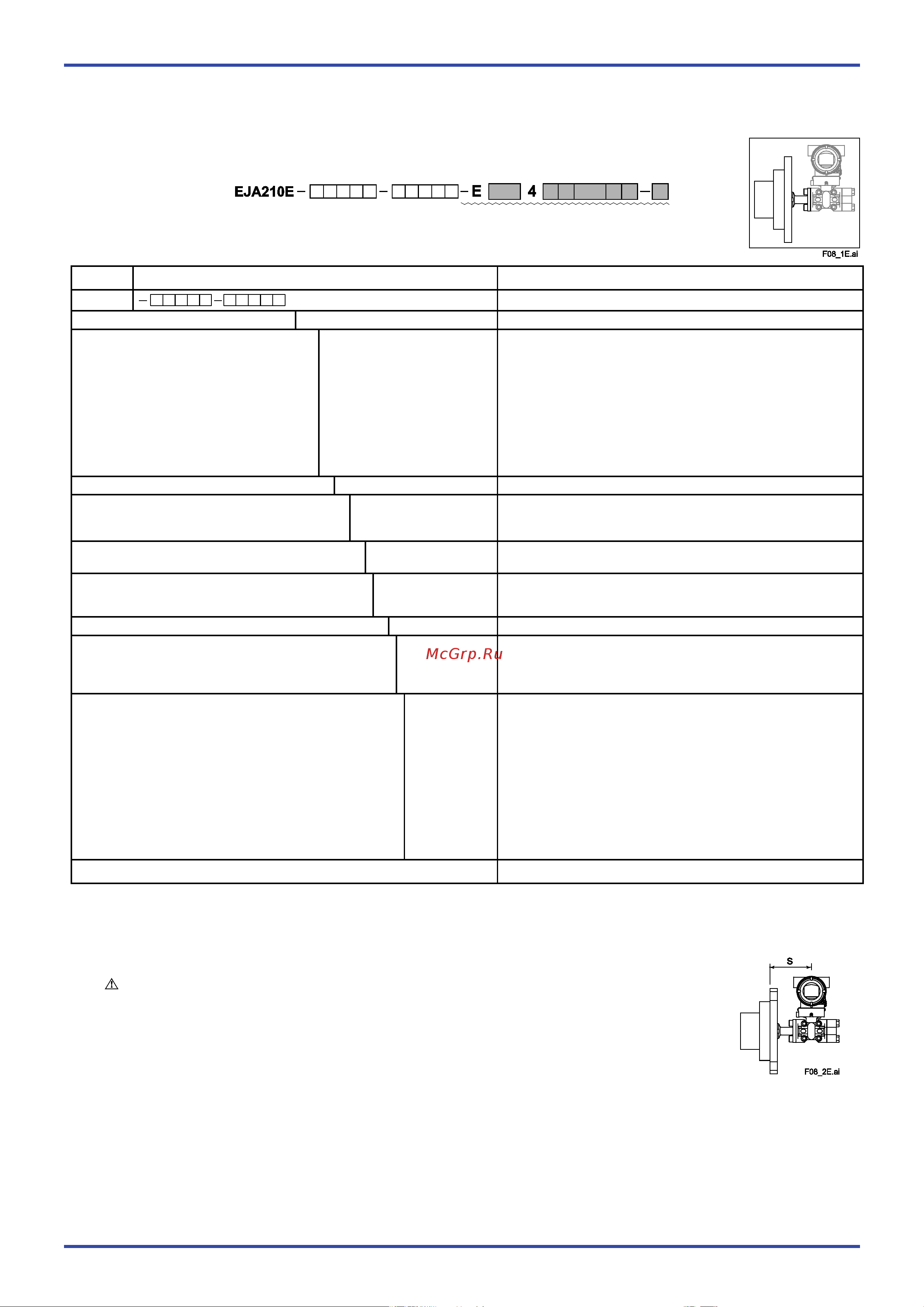 Yokogawa EJA210E [11/20] Ii секция фланцевого крепления мембрана выступающего типа