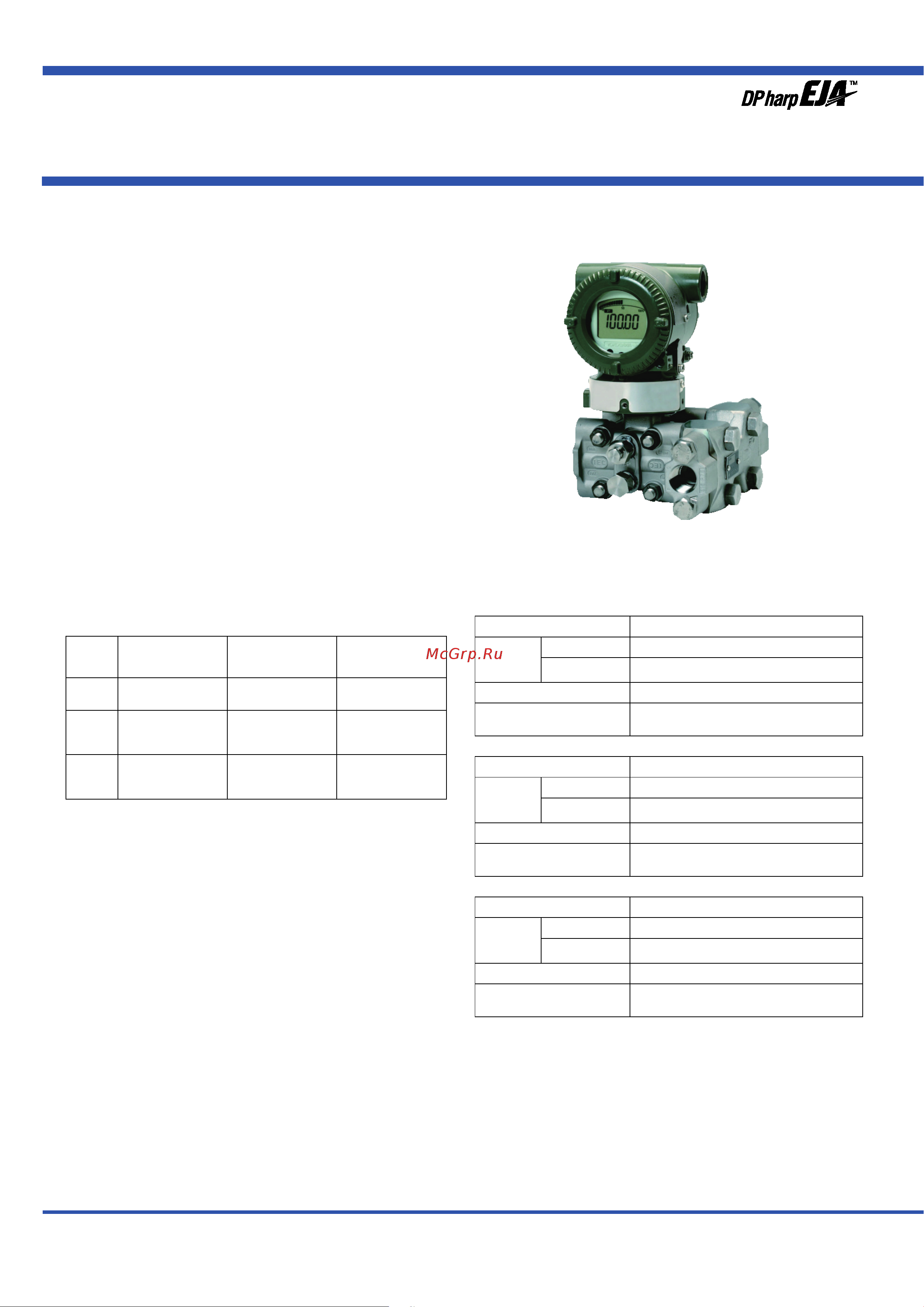 Yokogawa EJA115E Технические характеристики онлайн