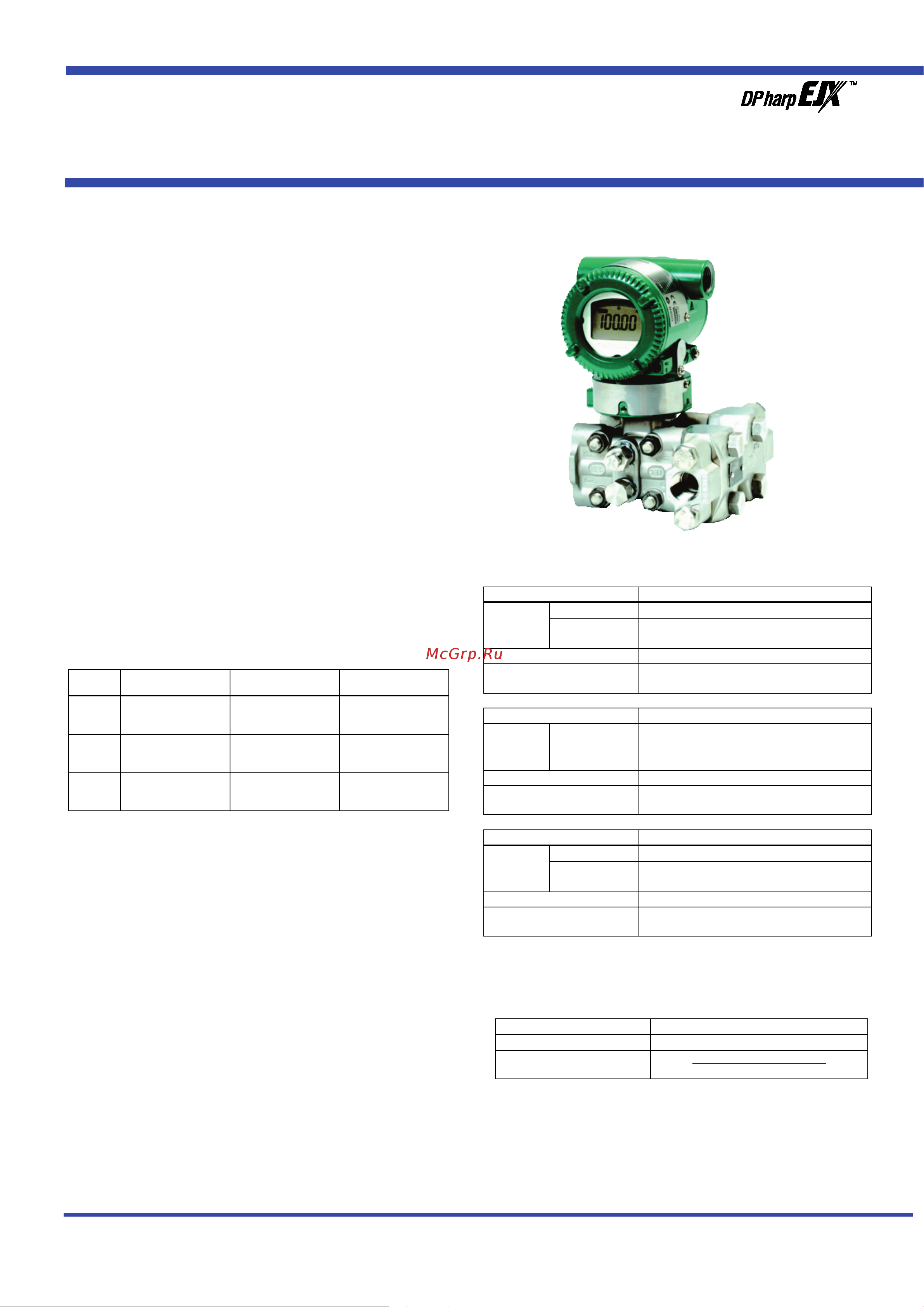 Yokogawa EJX115A Технические характеристики онлайн