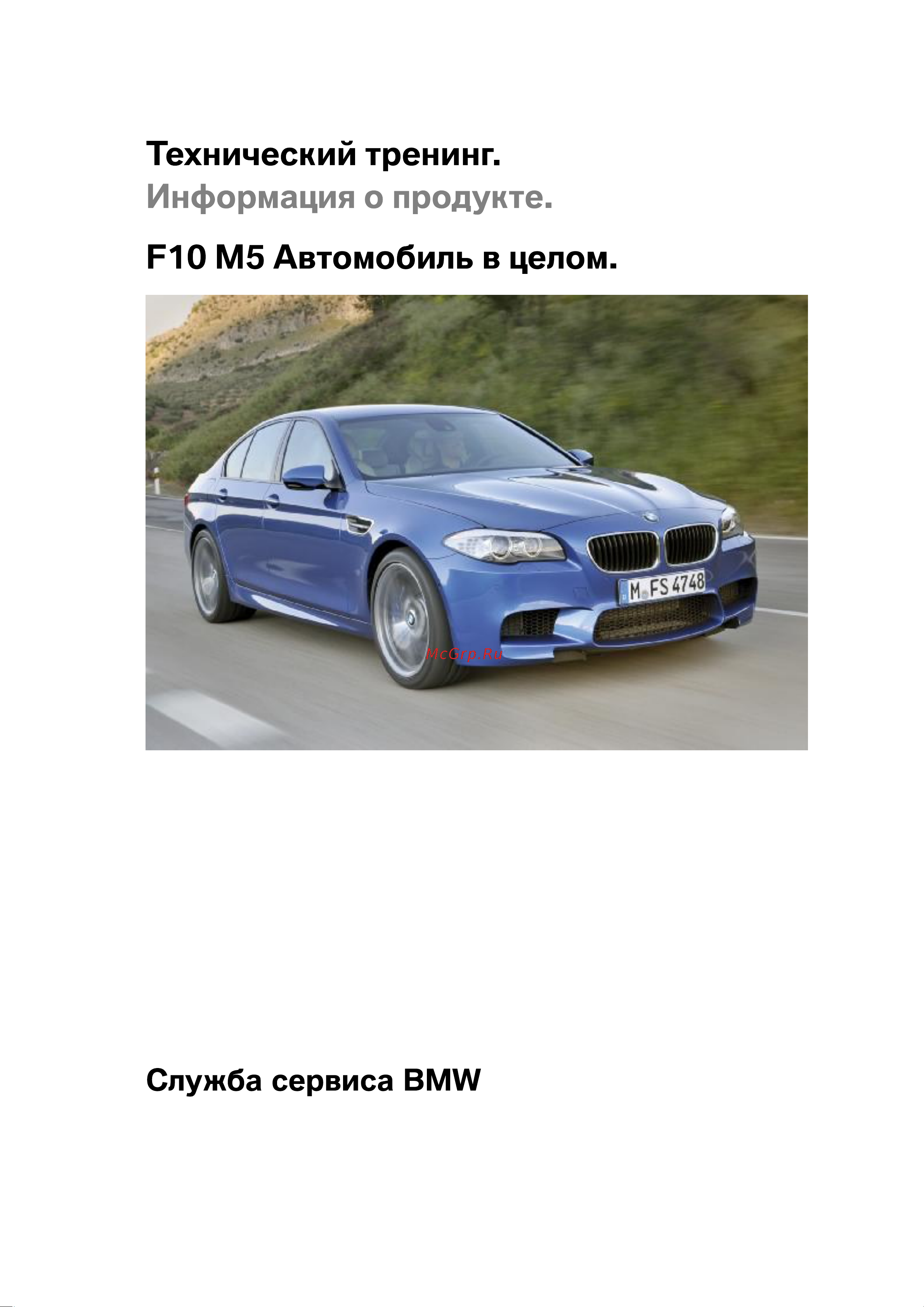 BMW M5 F10 Руководство пользователя онлайн