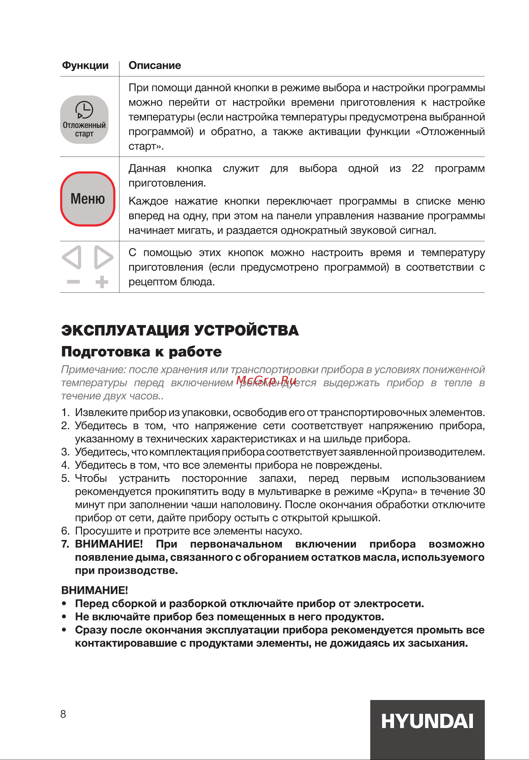 Hyundai HYMC-1615 Инструкция по эксплуатации онлайн [8/24] 692009