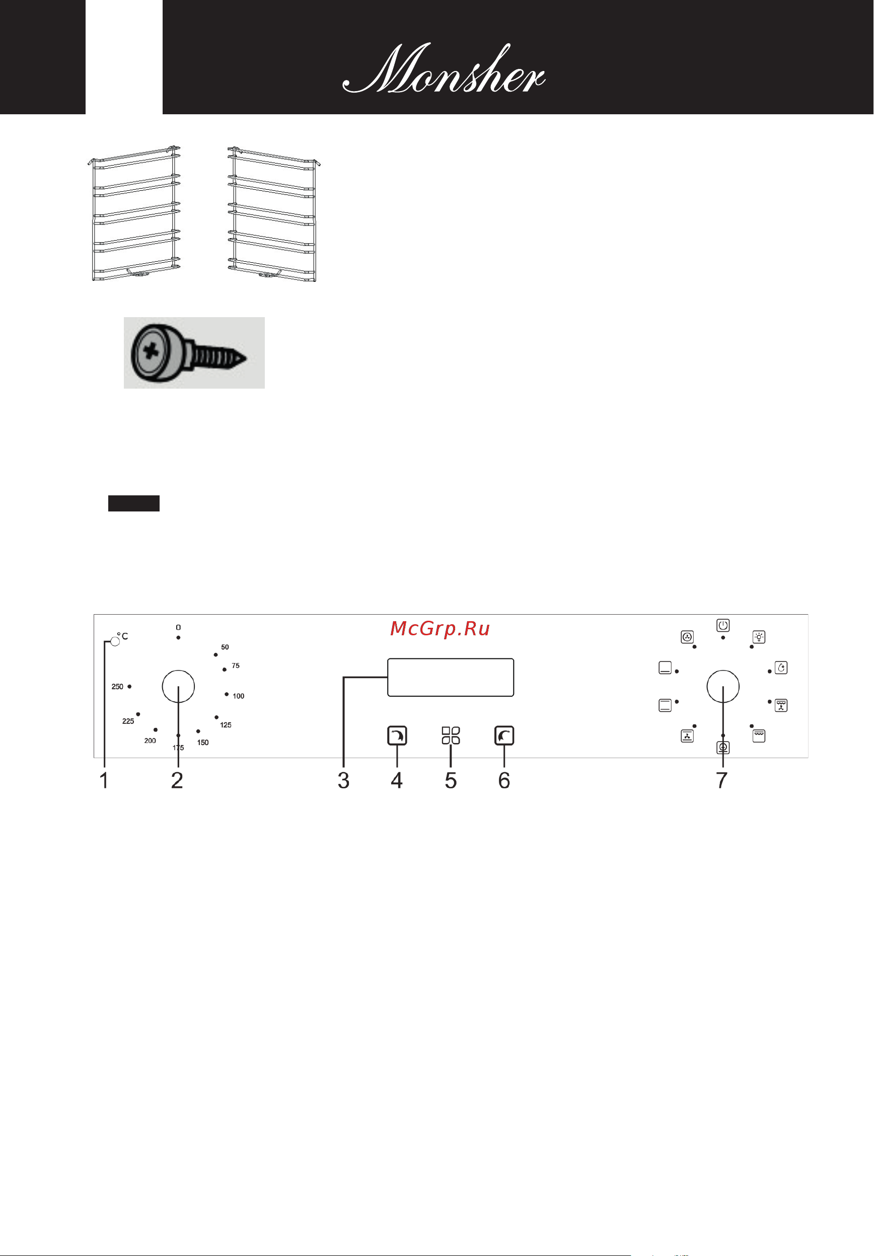 Monsher MOE 4592 Blanc [36/88] Appliance parts and operation control panel
