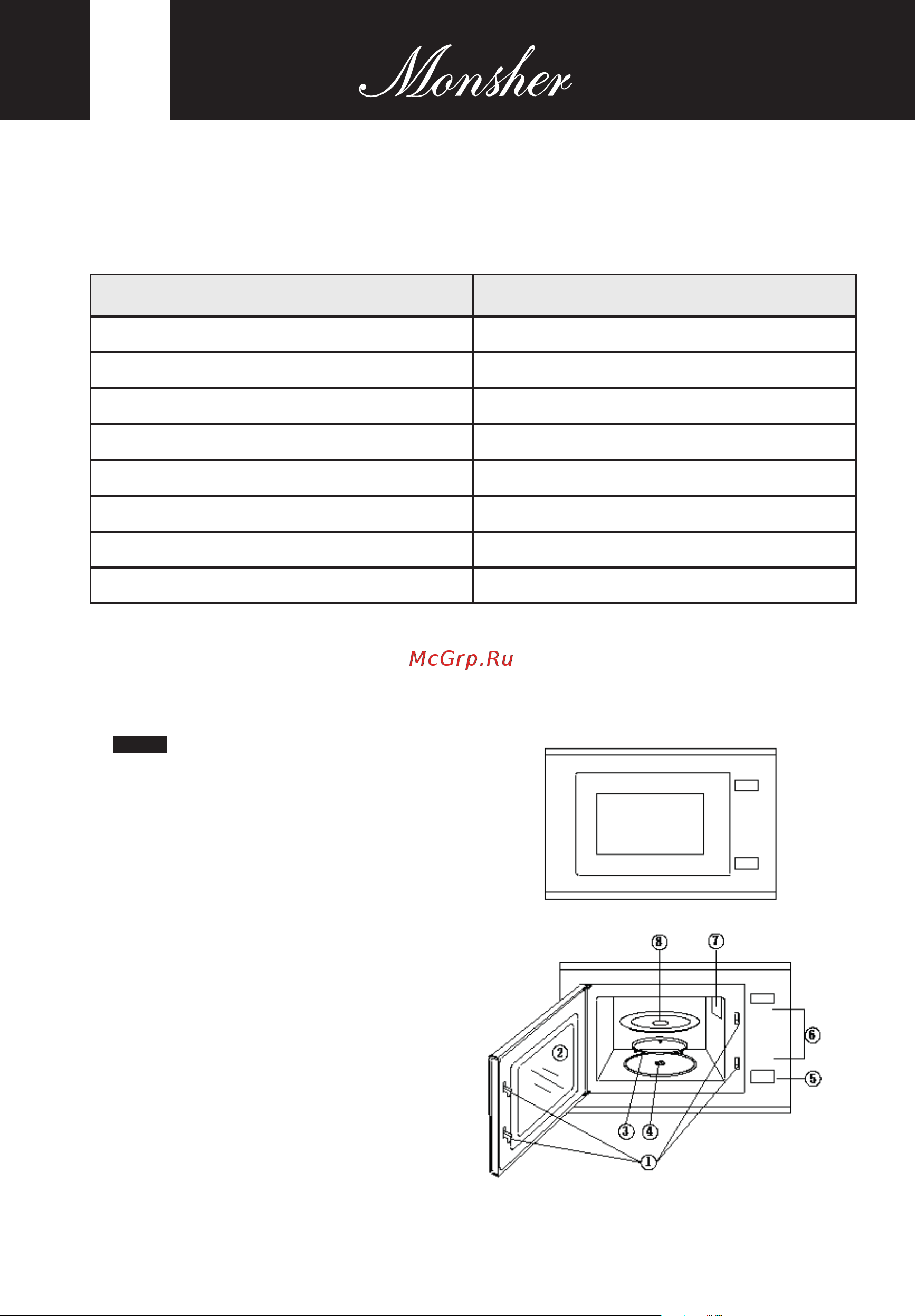 Monsher MMH 1020 BX черный [30/68] Product diagram