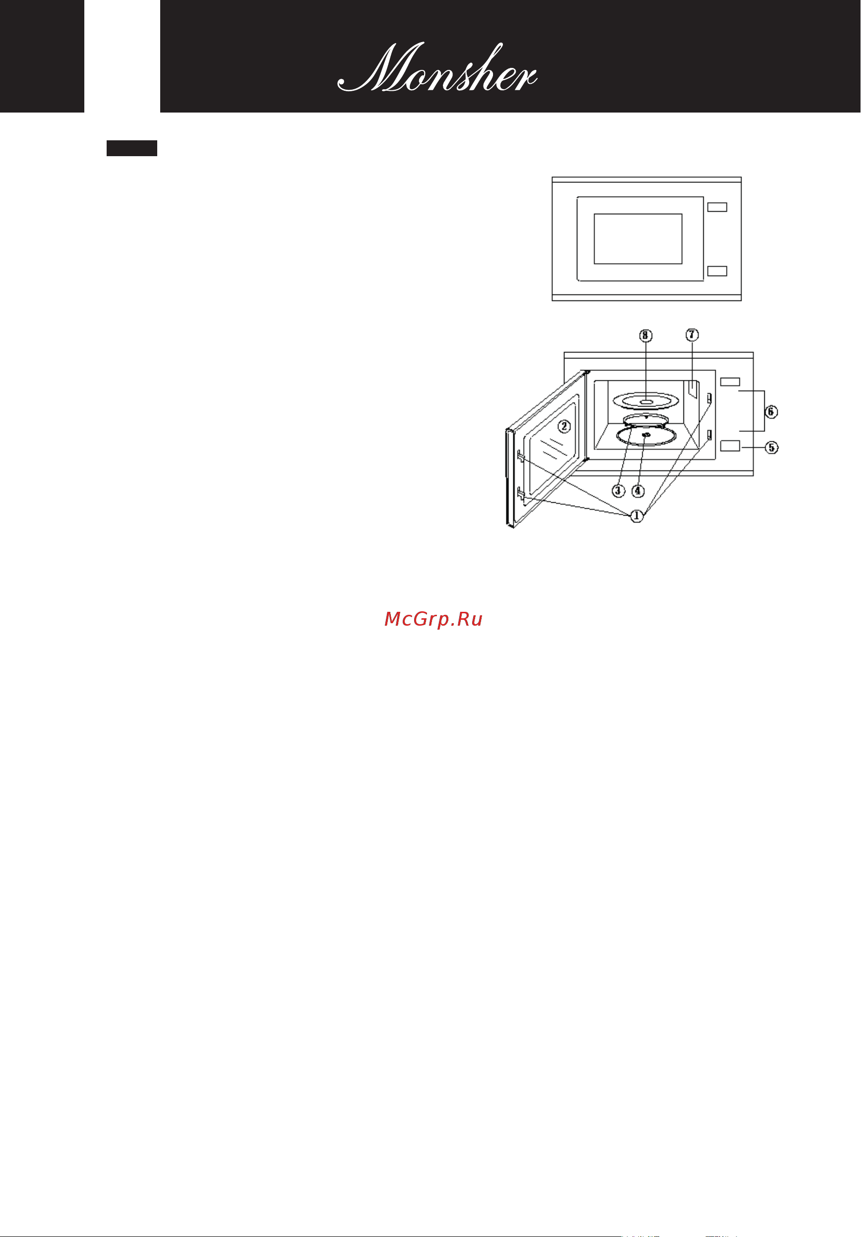 Monsher MMH 1020 BX черный [48/68] Основные элементы печи