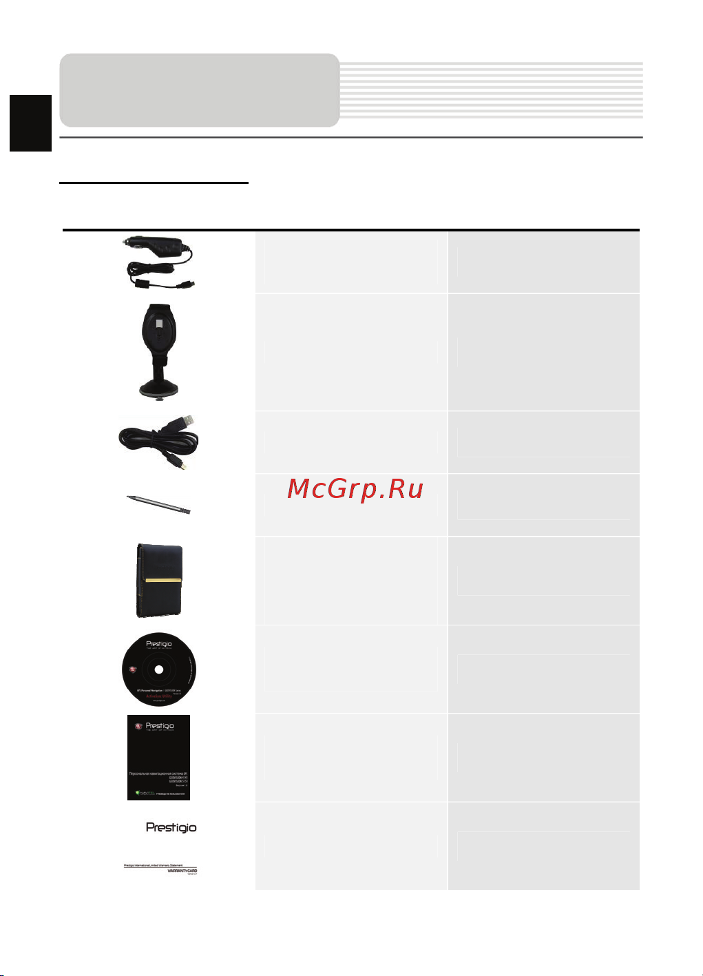 Prestigio GeoVision 4166 (BT) [2/53] Аксессуары