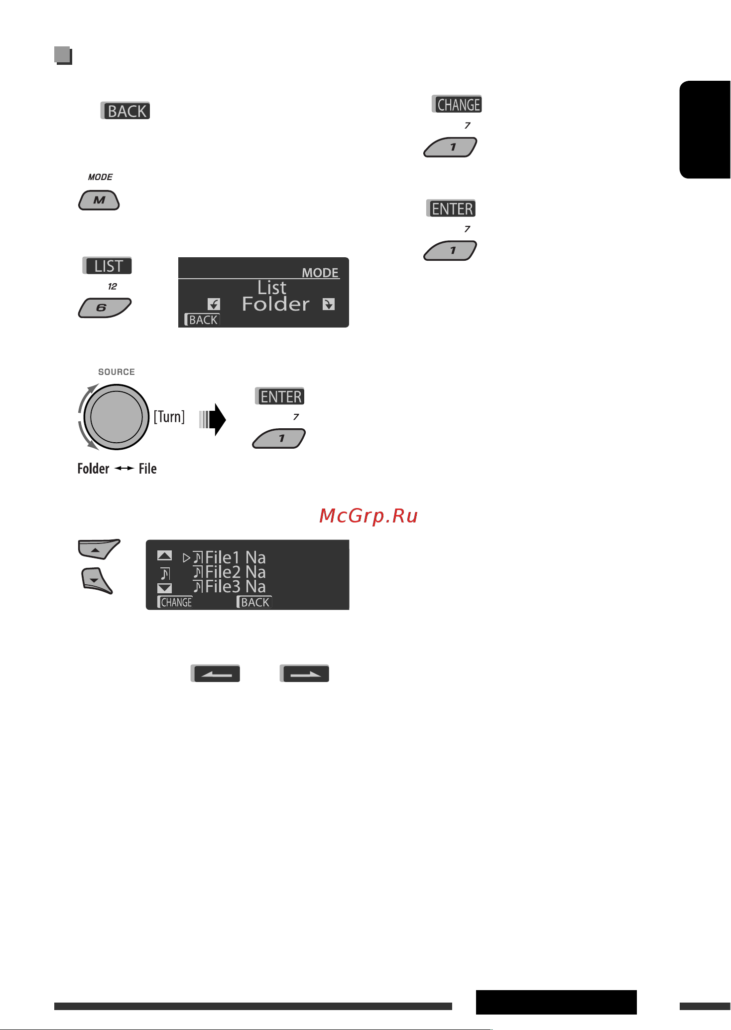 JVC KD-DV7407 [19/195] Selecting a folder track on the list only for mp3 wma wav file