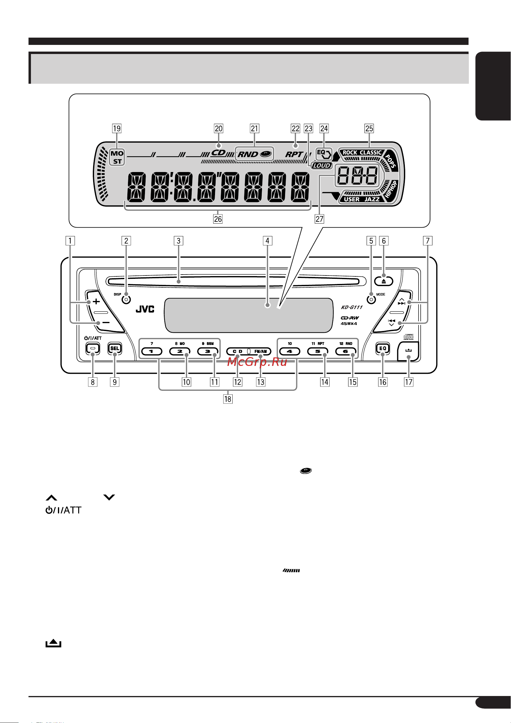 JVC KD-G111 [5/56] Control panel