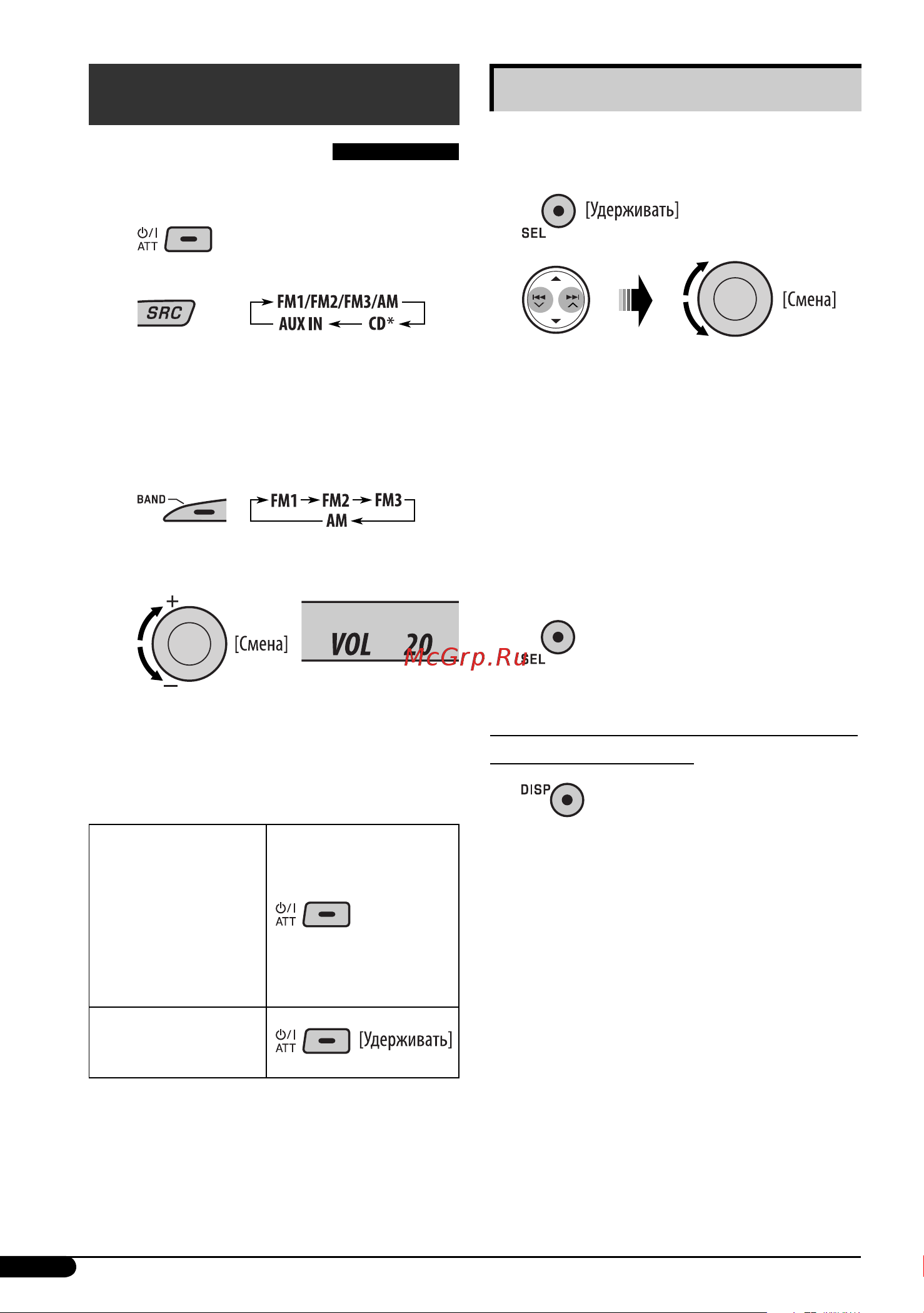 JVC KD-G385 [6/18] Начало работы