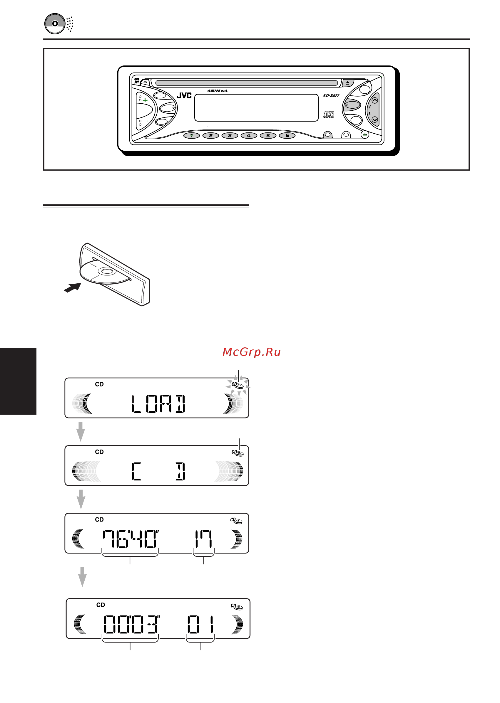 JVC KD-S621 [10/82] Operacion del reproductor de cd