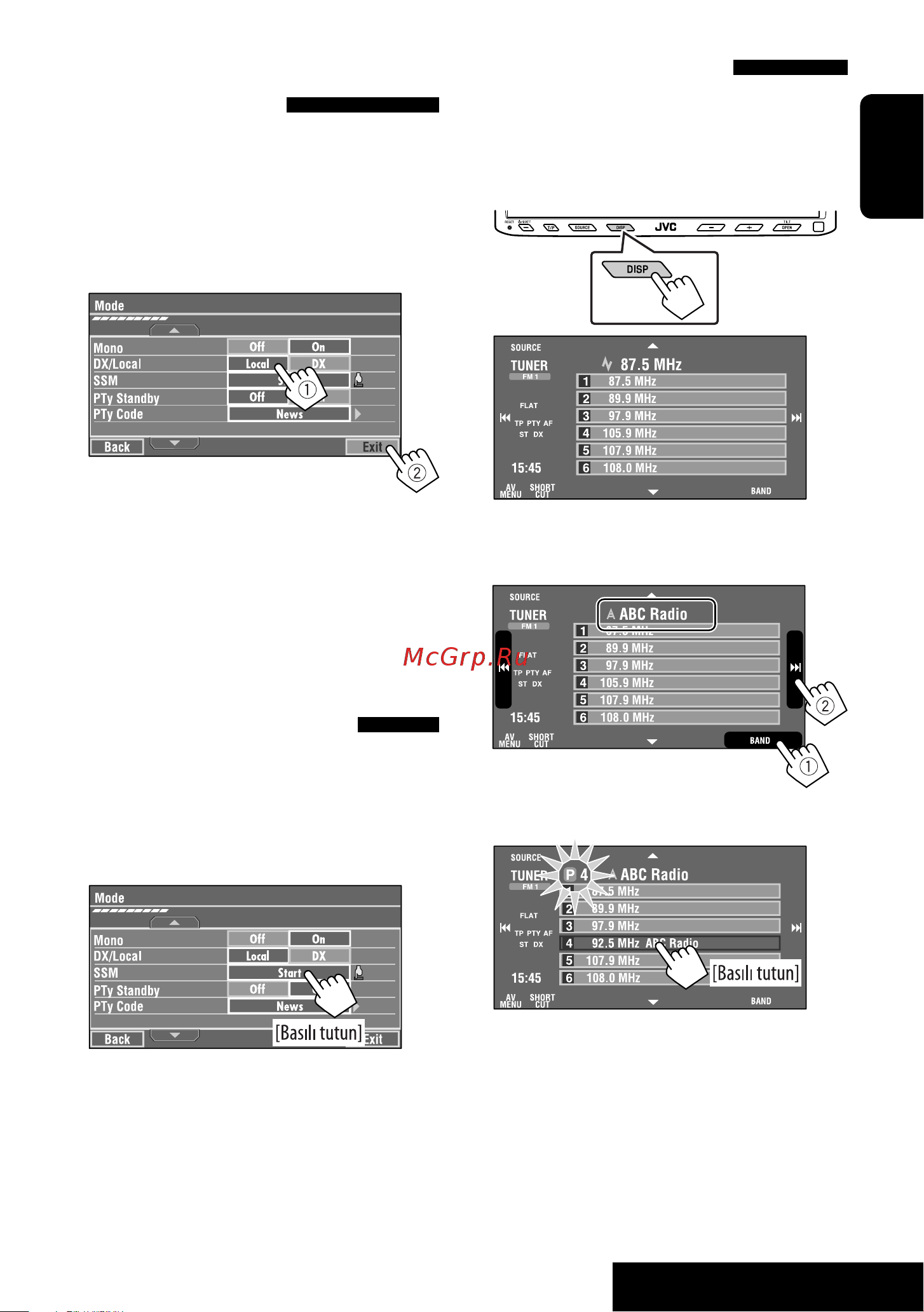 JVC KW-AVX716 [11/219] Elle önceden ayarlama