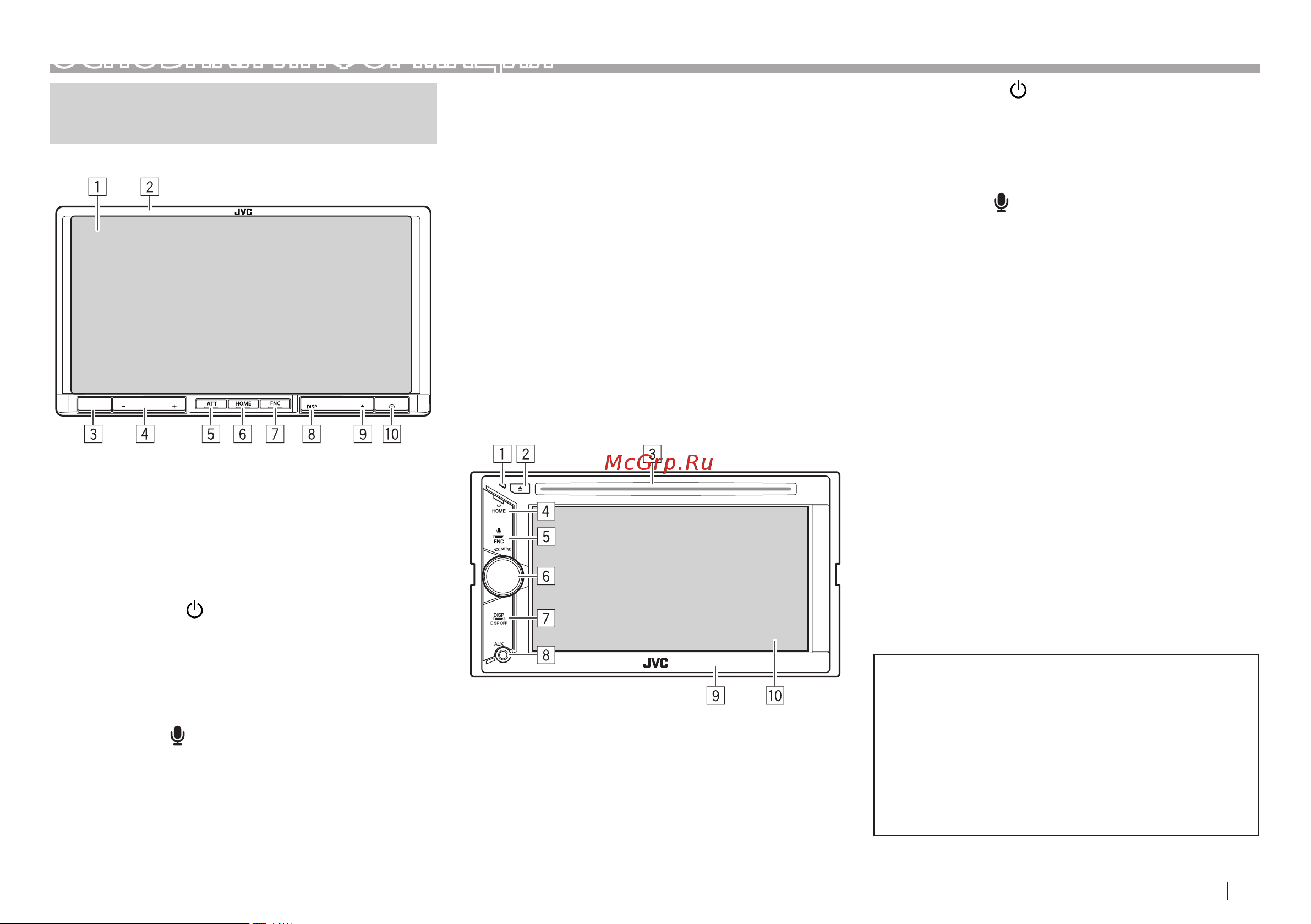 JVC KW-V30BT [5/62] Основная информация
