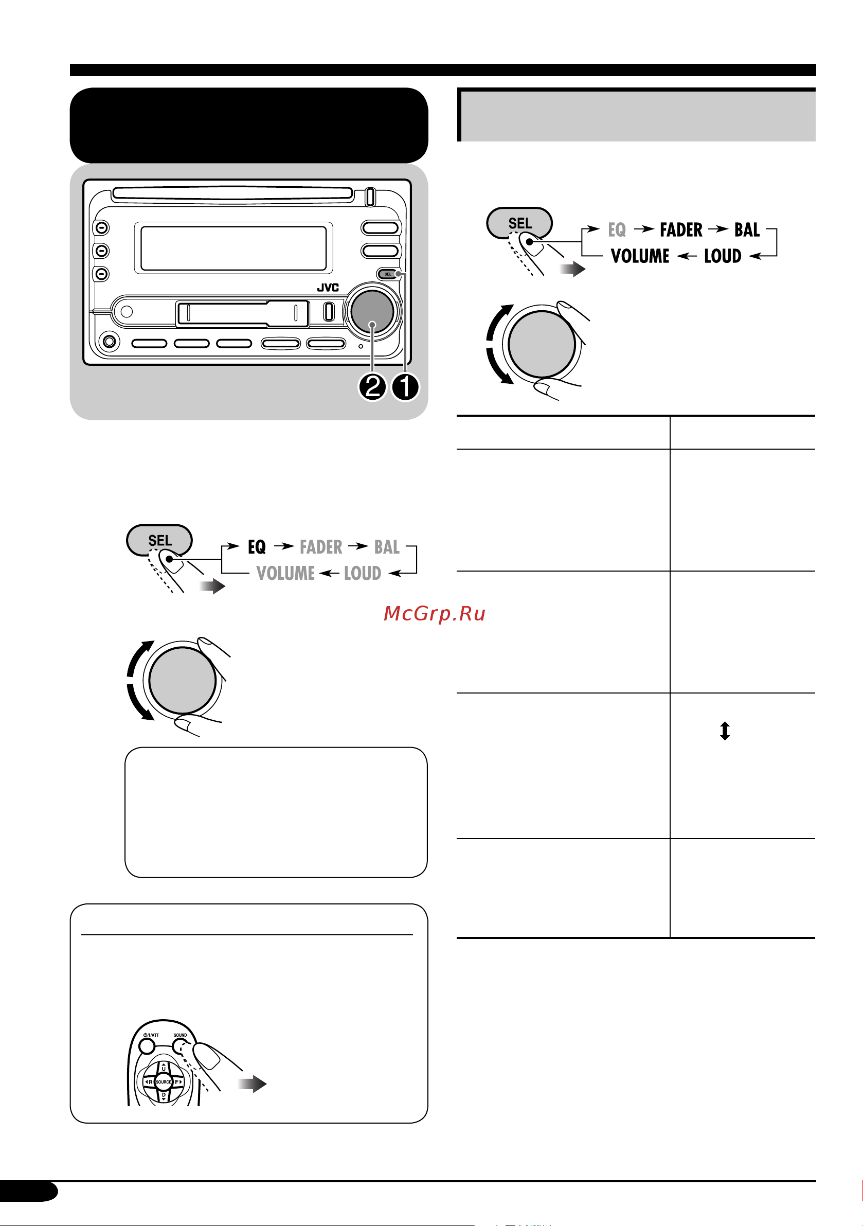 JVC KW-XC406 [18/30] Настройки звучания