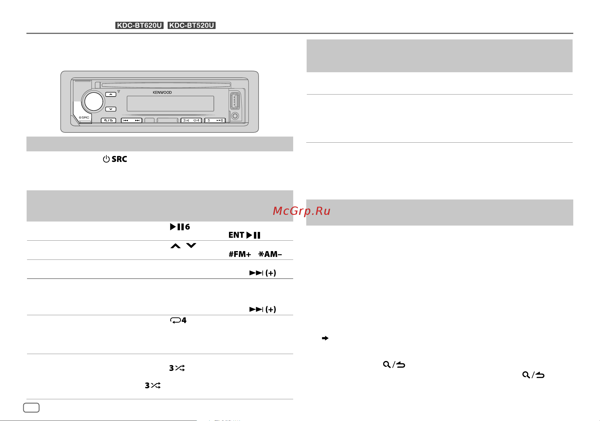 Kenwood KDC-BT620U [20/116] Bluetooth