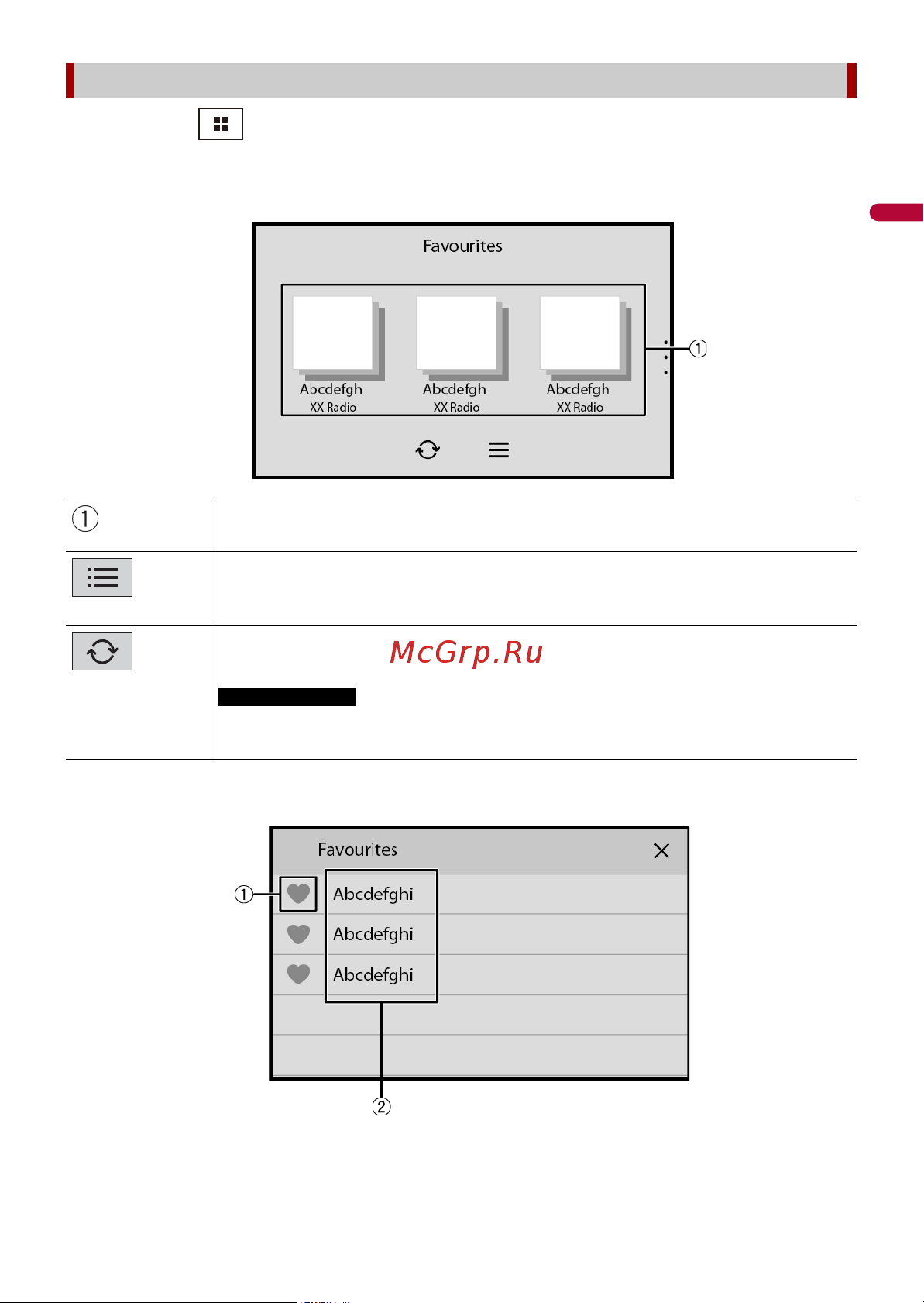 Pioneer DMH-ZS9350BT [20/141] Отображение экрана избранных радиостанций