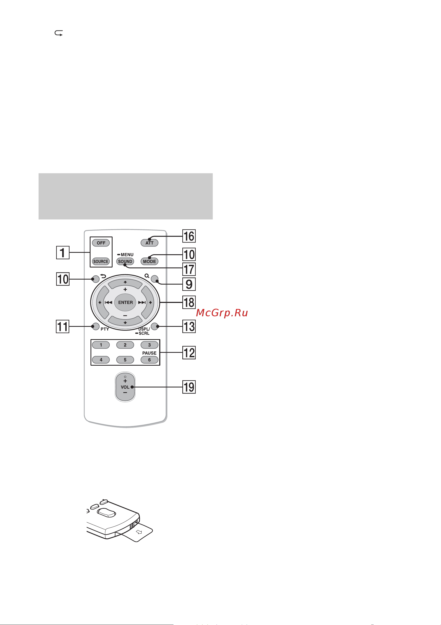 Sony CDX-G1000U(UE) [5/40] Пульт дистанционного управления rm x211 только для cdx g1050ue