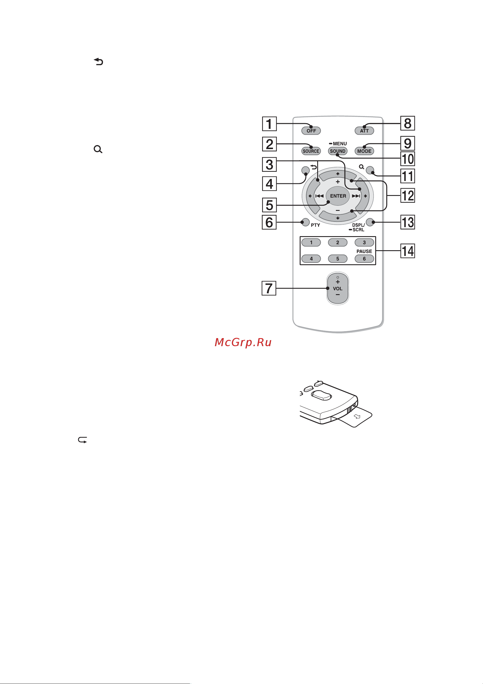 Sony CDX-GT472UE [7/60] Пульт дистанционного управления rm x211 только для cdx gt472ue