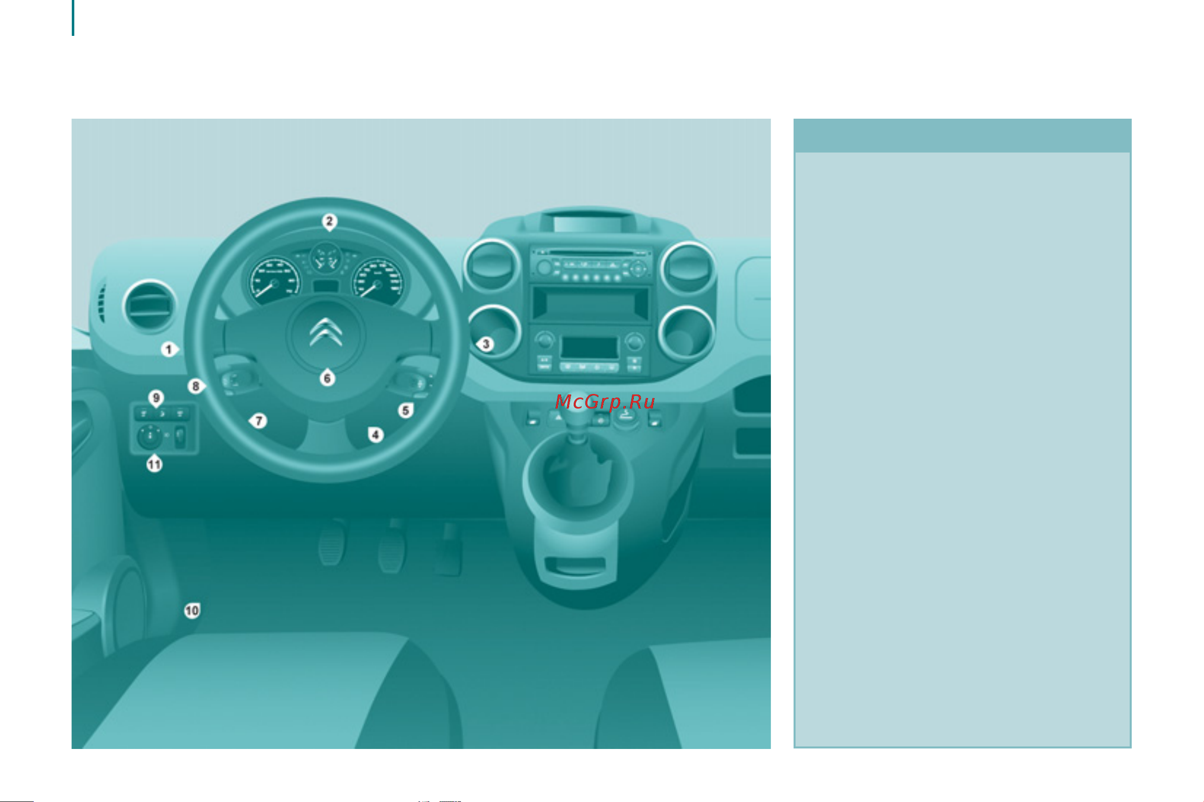 Citroen BERLINGO MULTISPACE  2012 [10/240] Оборудование места водителя