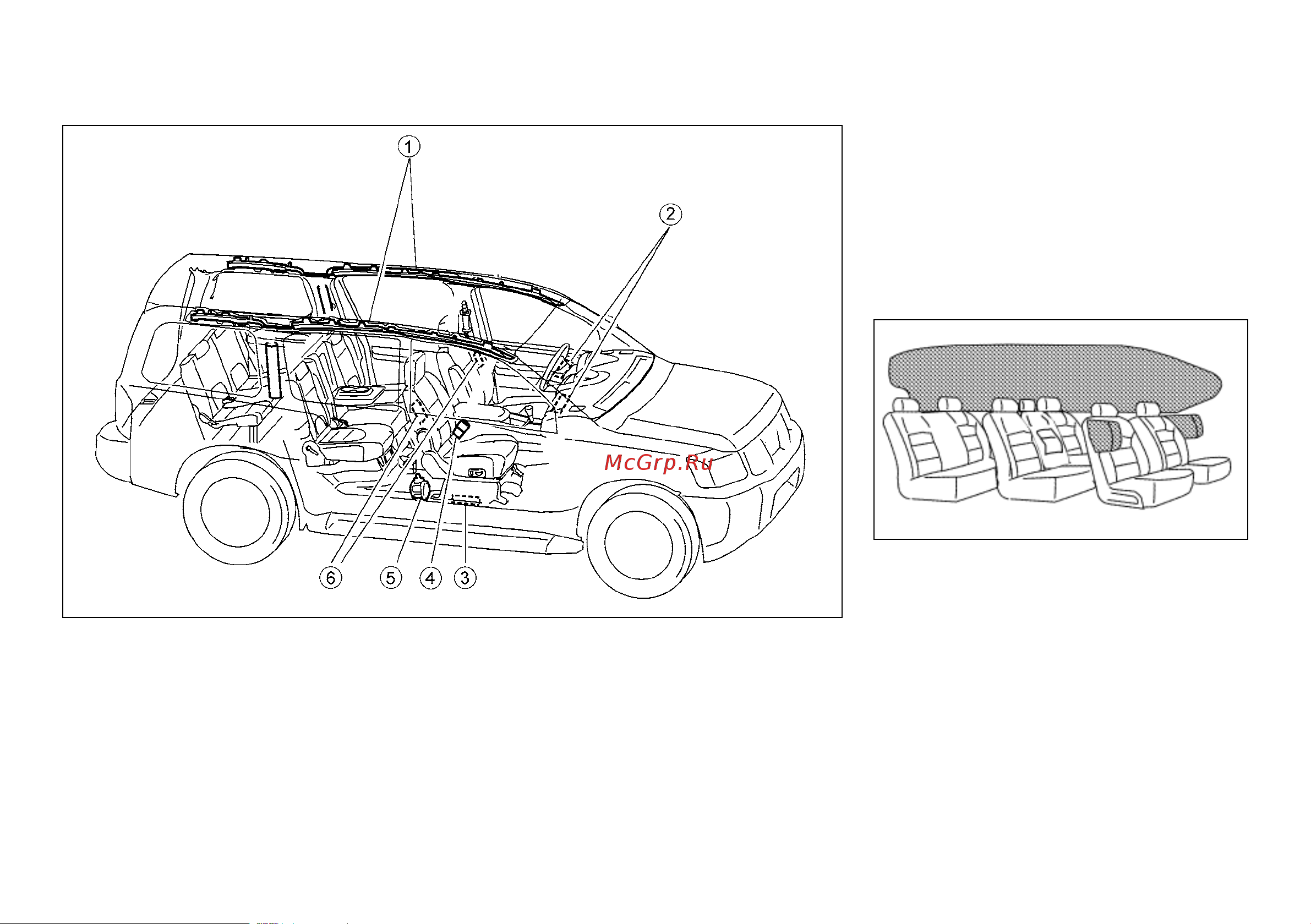 Nissan Pathfinder  2010 [32/300] Боковые подушки безопасности и боковые шторки безопасности для некоторых вариантов исполнения автомобиля