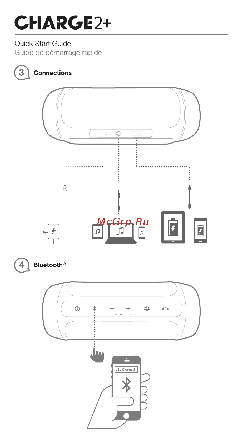 JBL Charge 2+ Руководство по эксплуатации онлайн [3/18] 696262