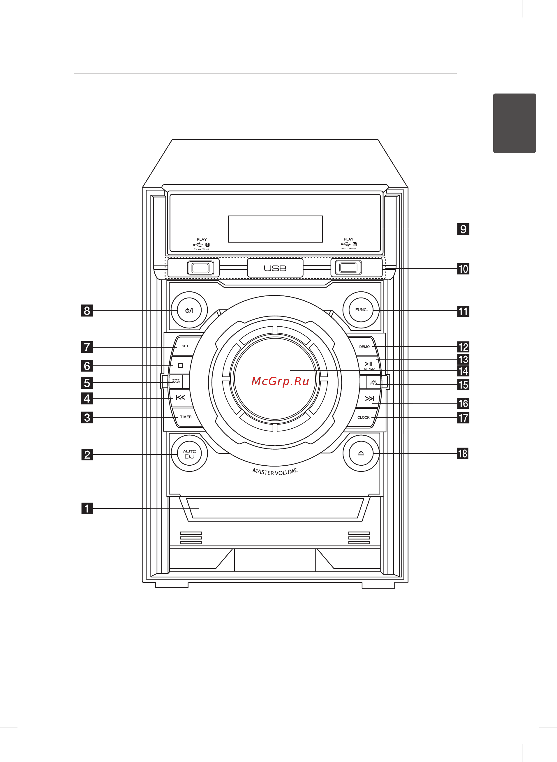 LG CM4635T [9/28] Передняя панель