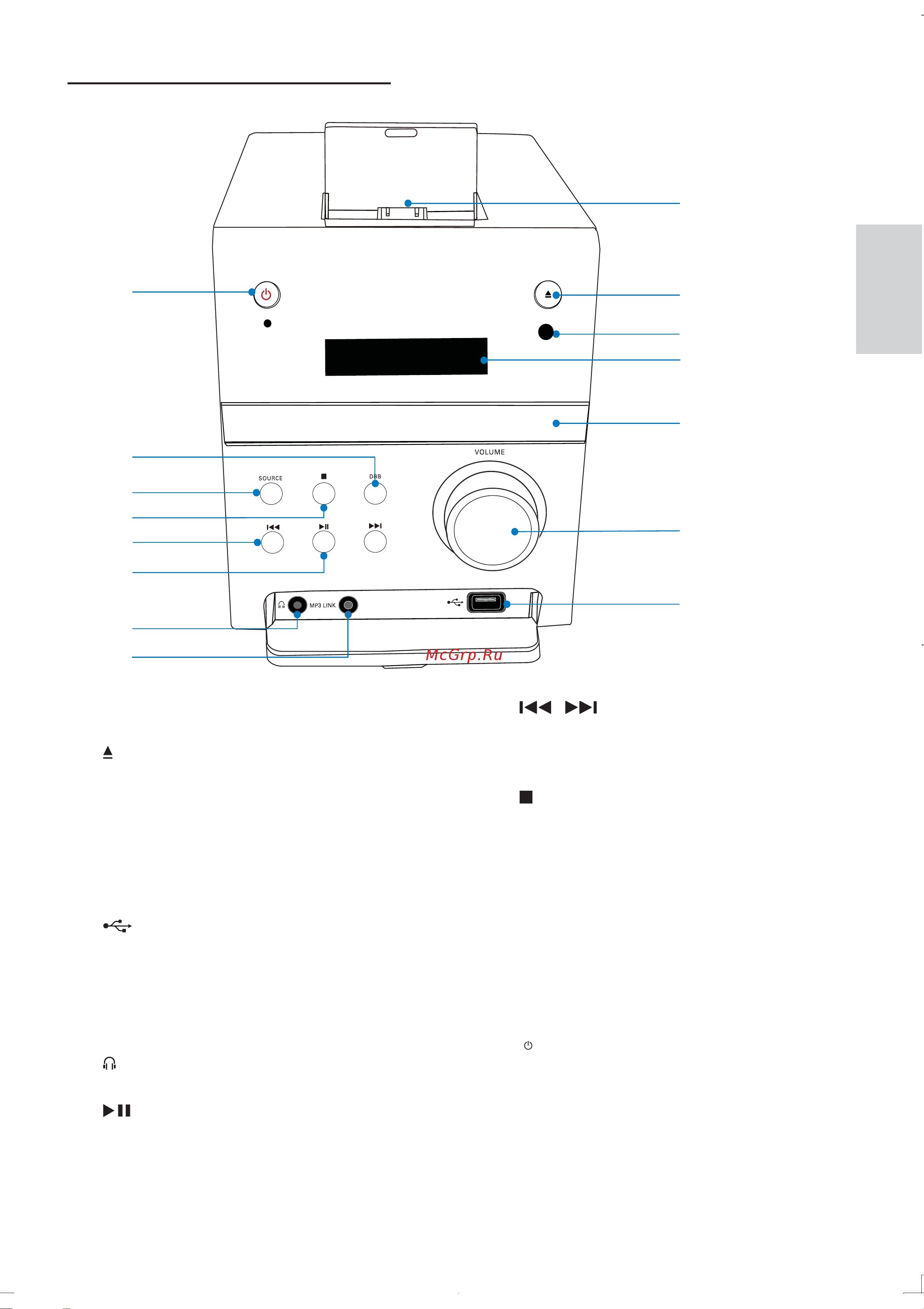 Philips DCD132 [6/27] Описание основного устройства