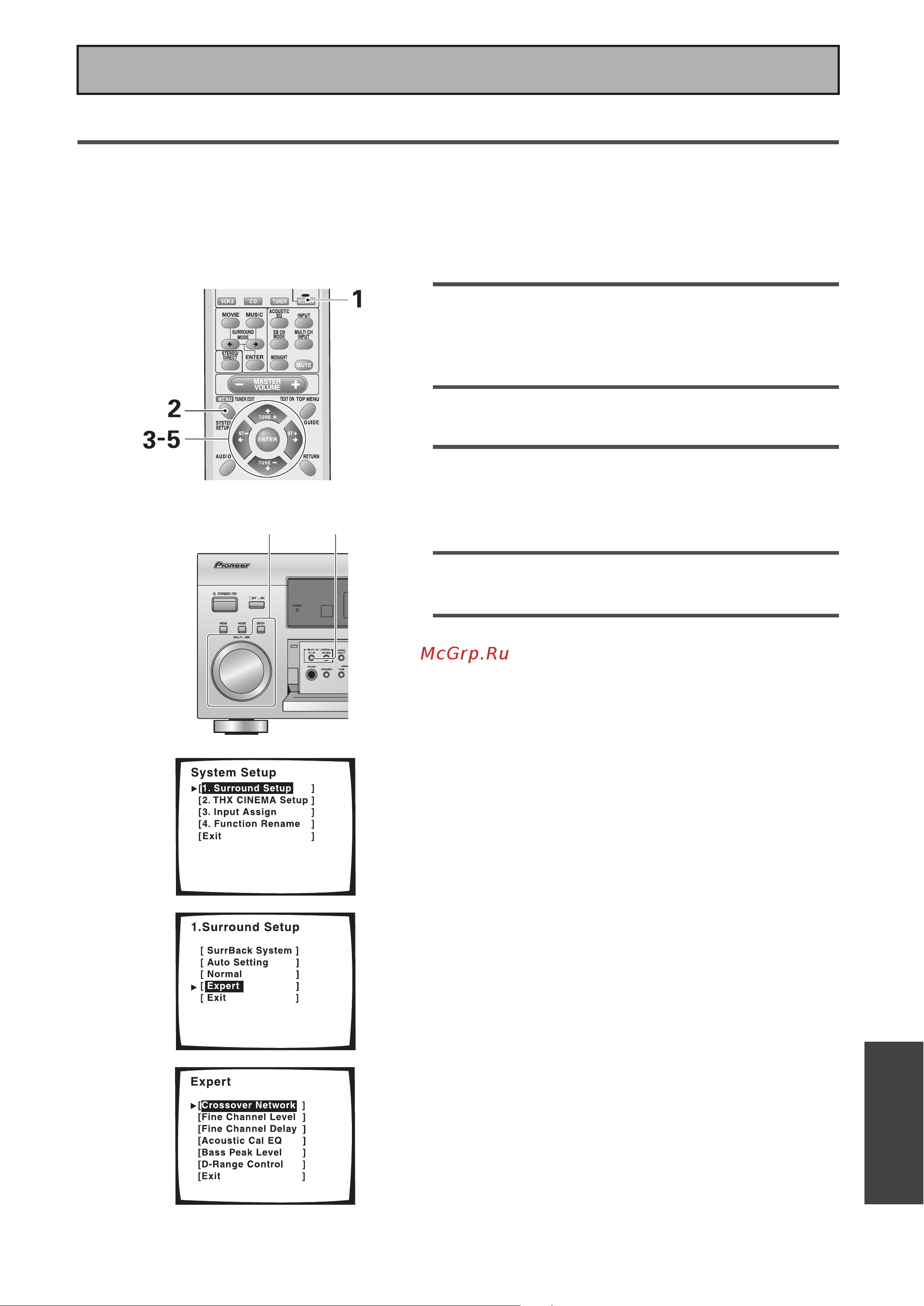 Pioneer VSX-AX3 [83/102] Crossover network